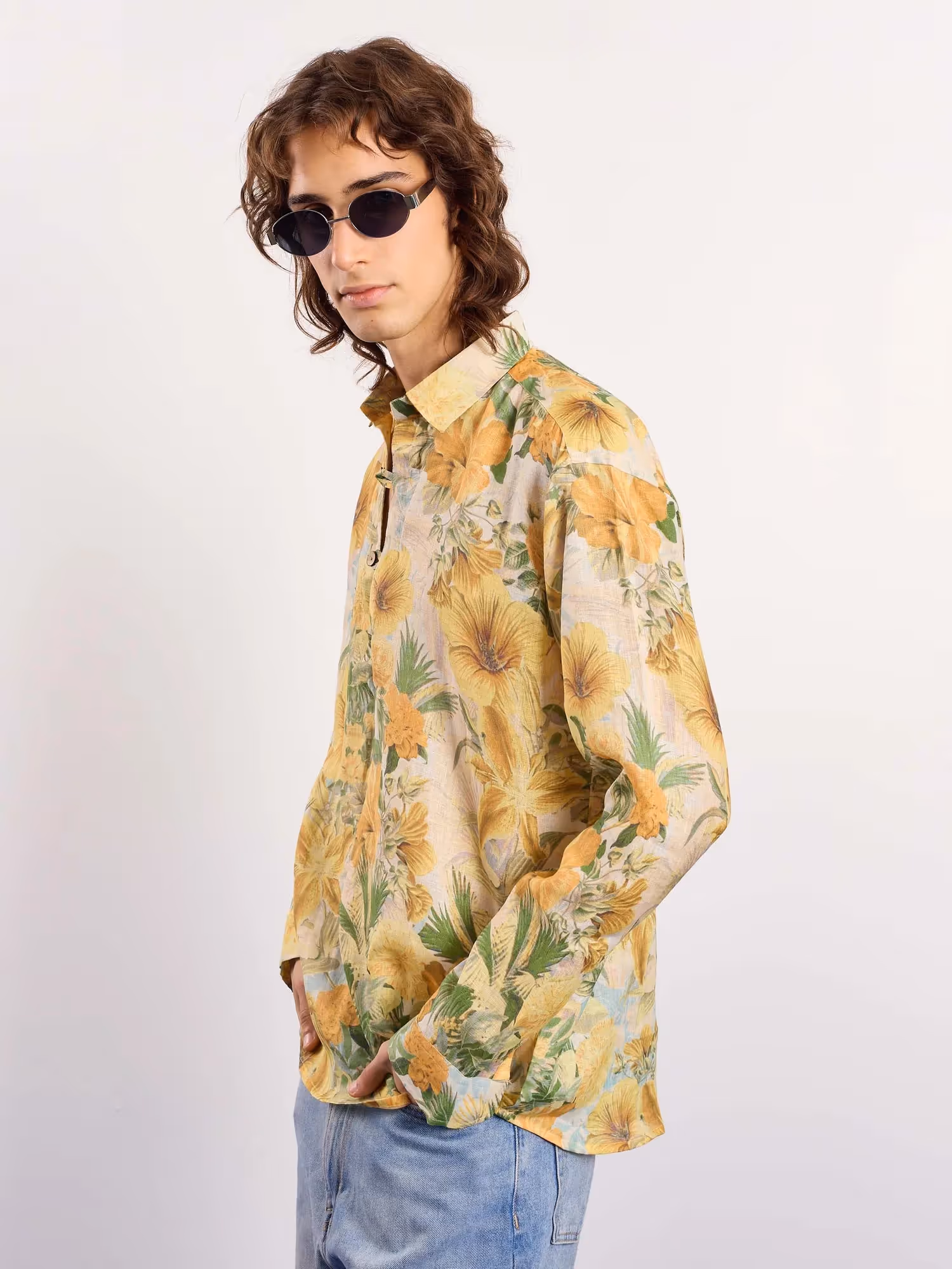 Floral Printed Linen Pullover  image 7