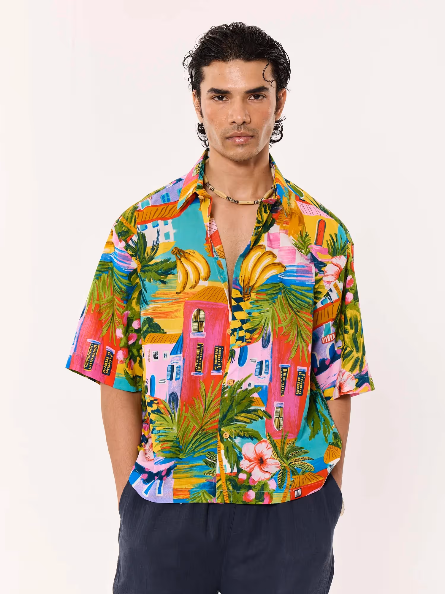 Goa Calling Printed Cropped Shirt image 3