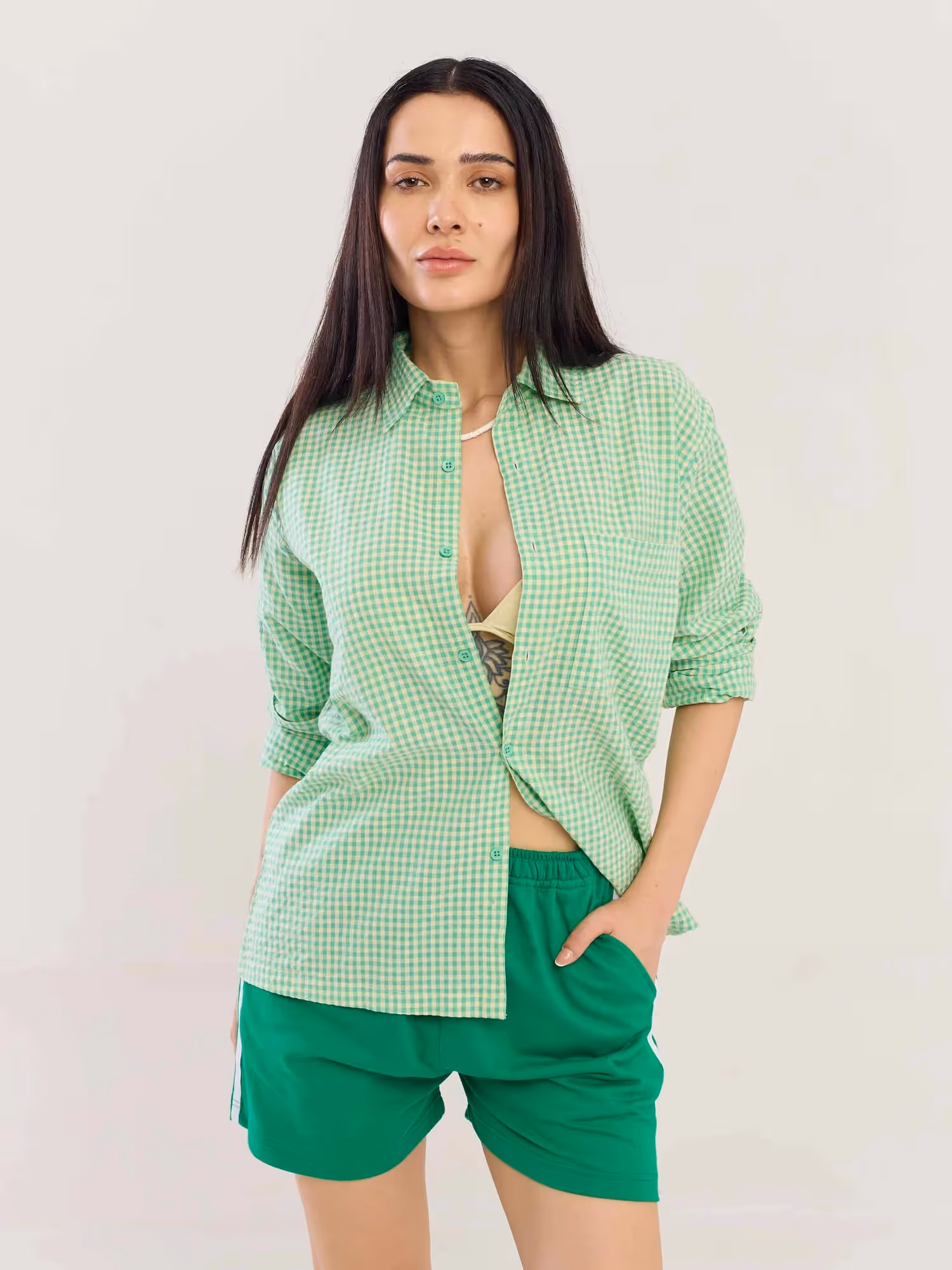 Green Gingham Seersucker Shirt image 3