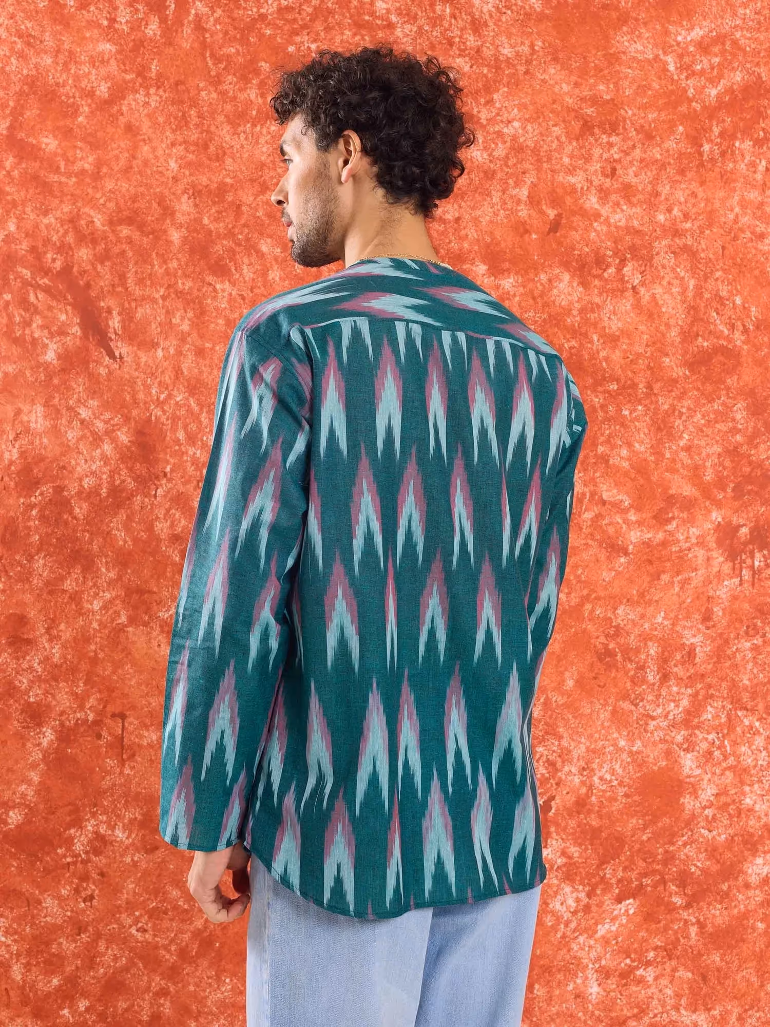 Green Ikat Short Kurta  image 6