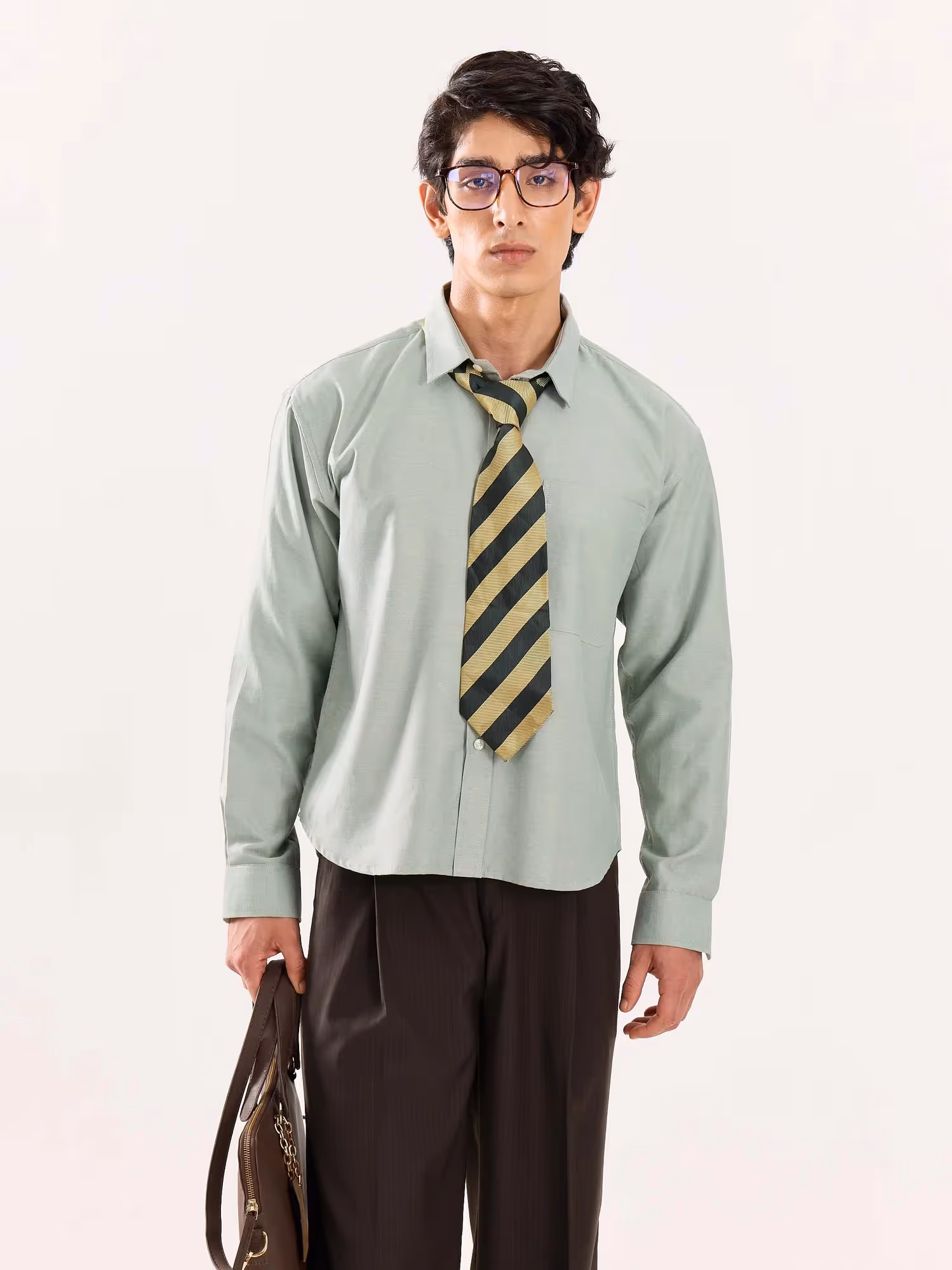 Green Oversized Cropped Shirt  image 3