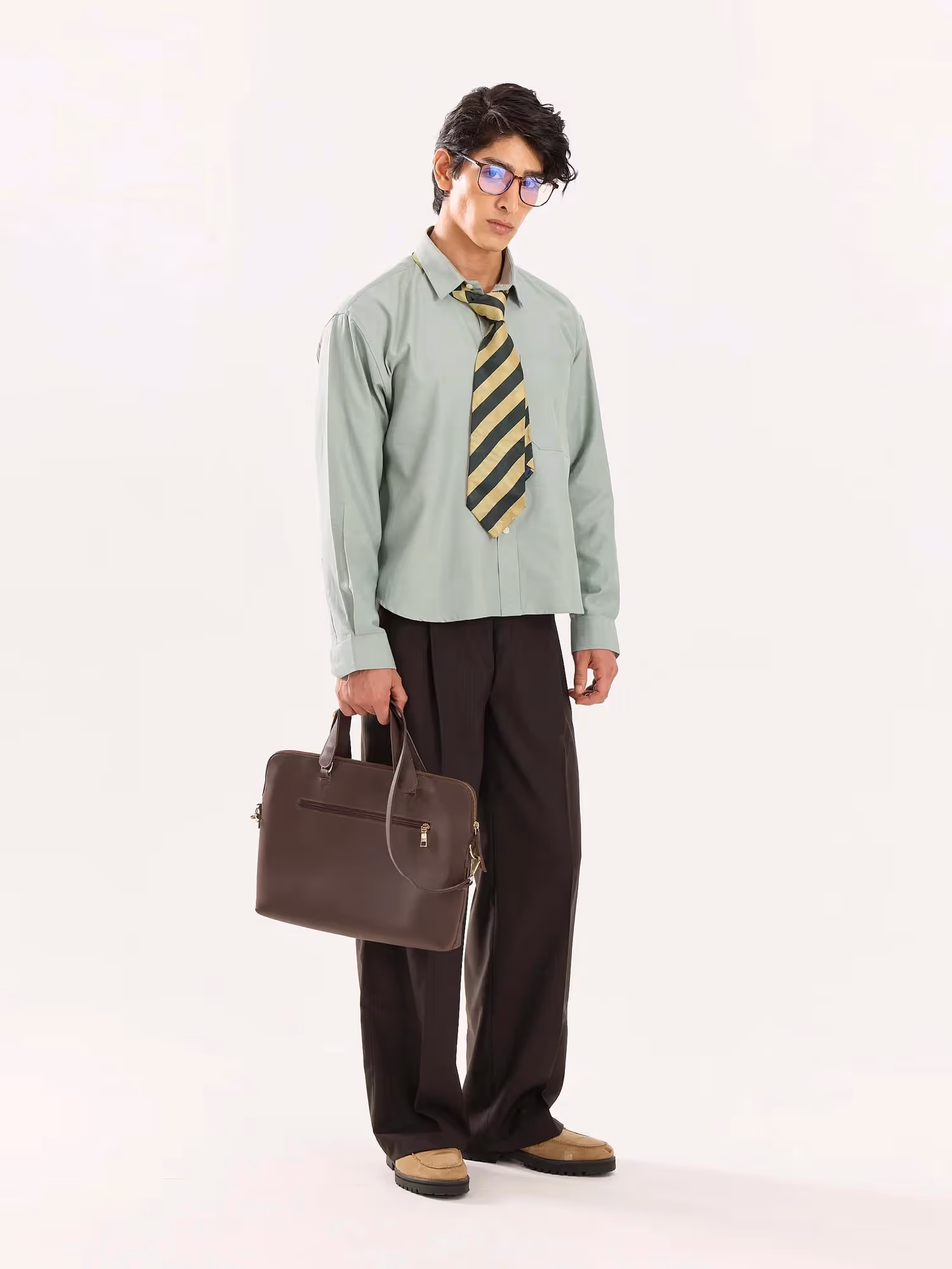 Green Oversized Cropped Shirt  image 7
