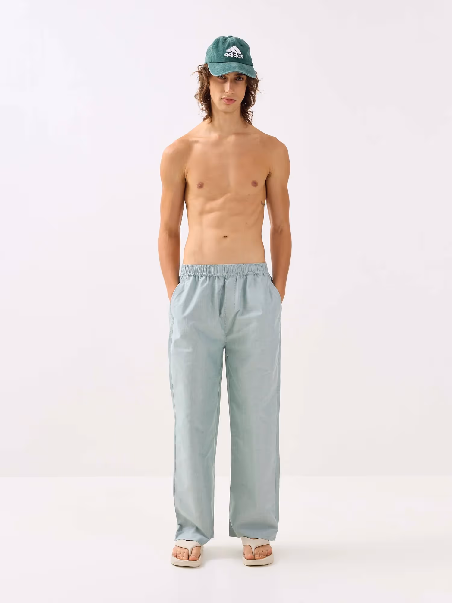 Green Oxford Pull-on Pants image 1