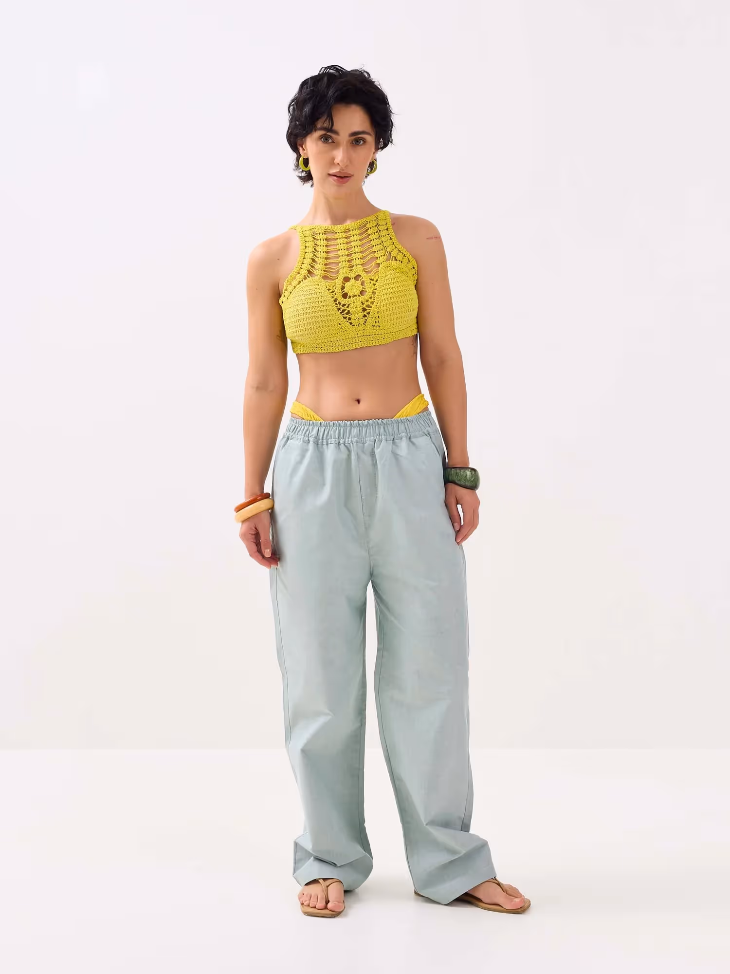 Green Oxford Pull-on Pants  image 2