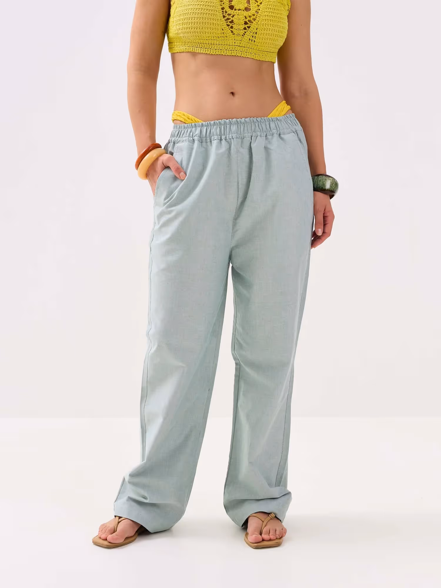 Green Oxford Pull-on Pants  image 4