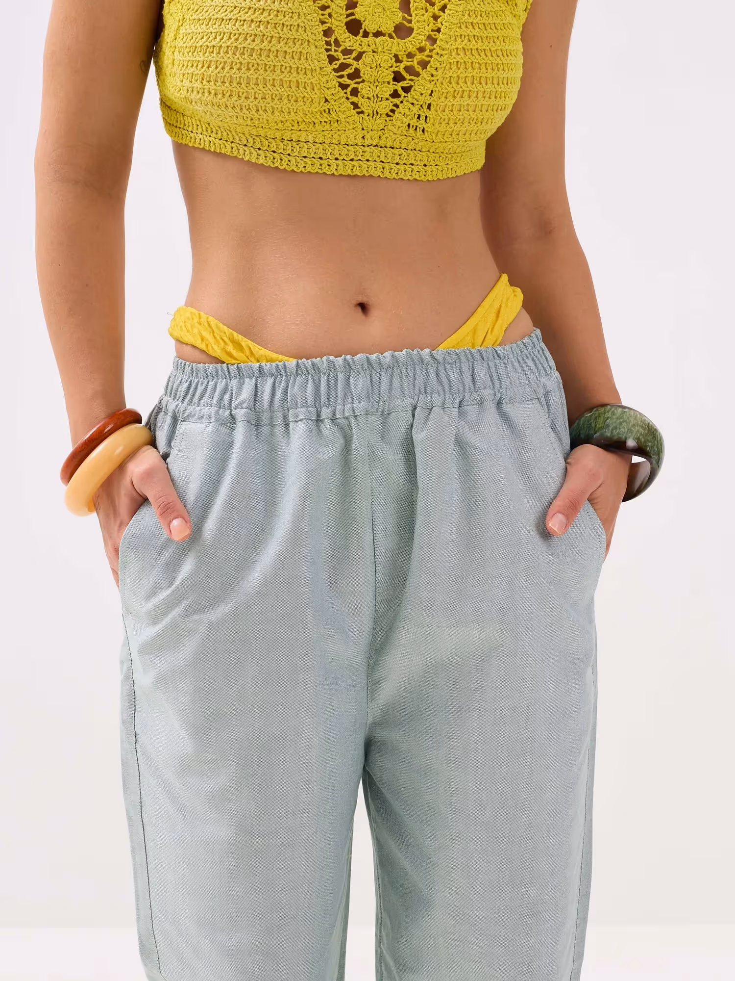 Green Oxford Pull-on Pants  image 5