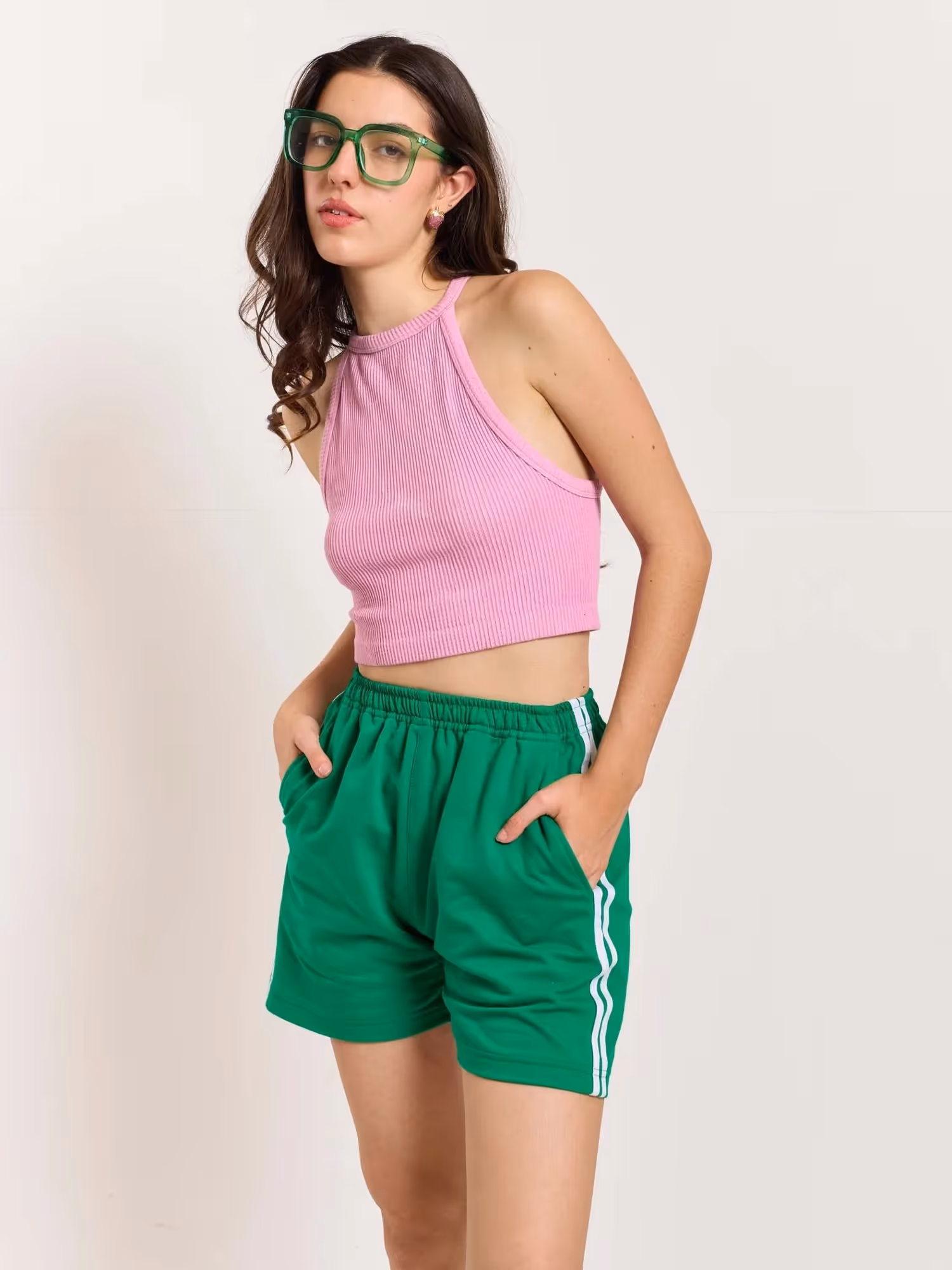 Green Terry Shorts image 4