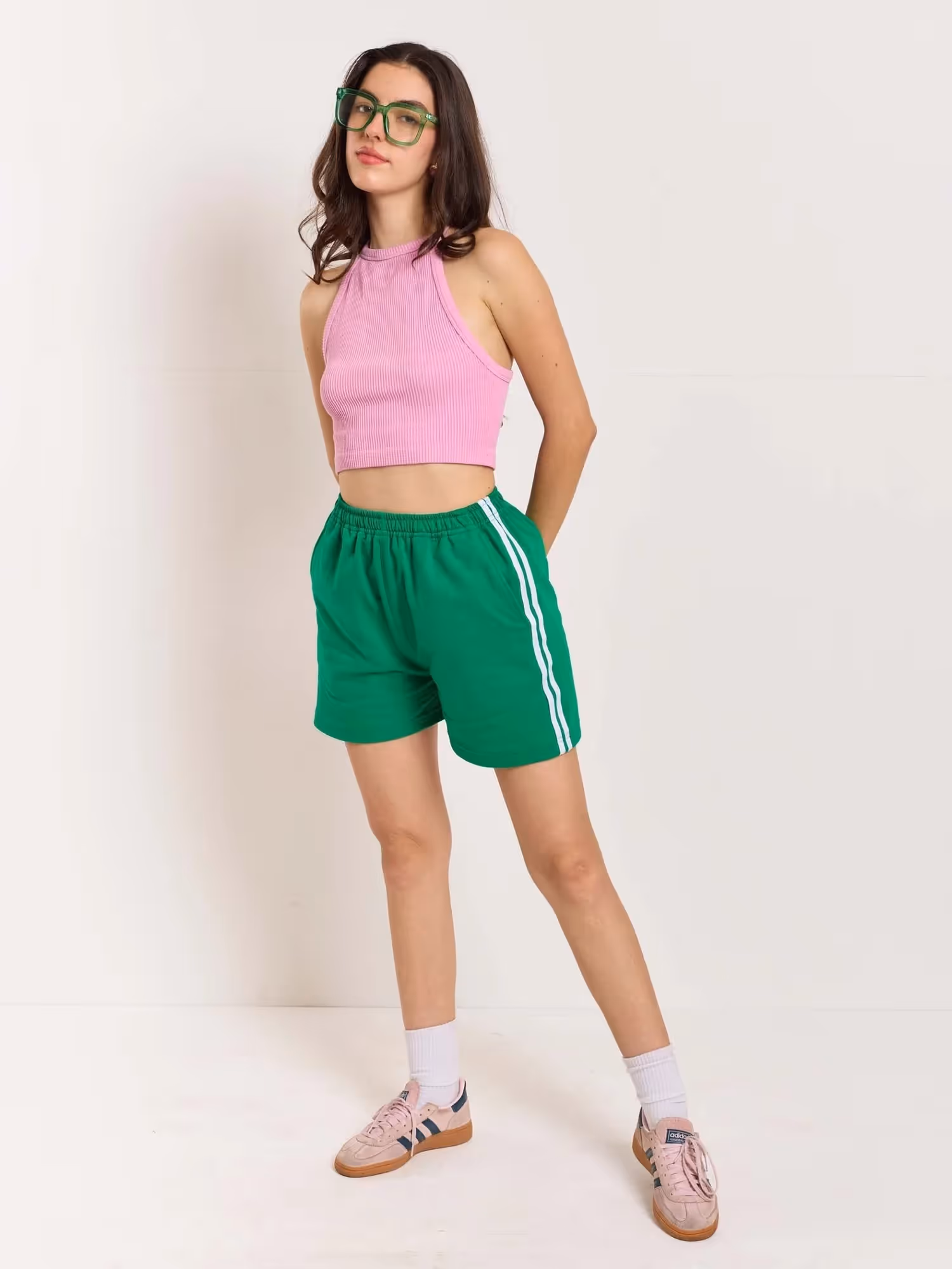 Green Terry Shorts image 5