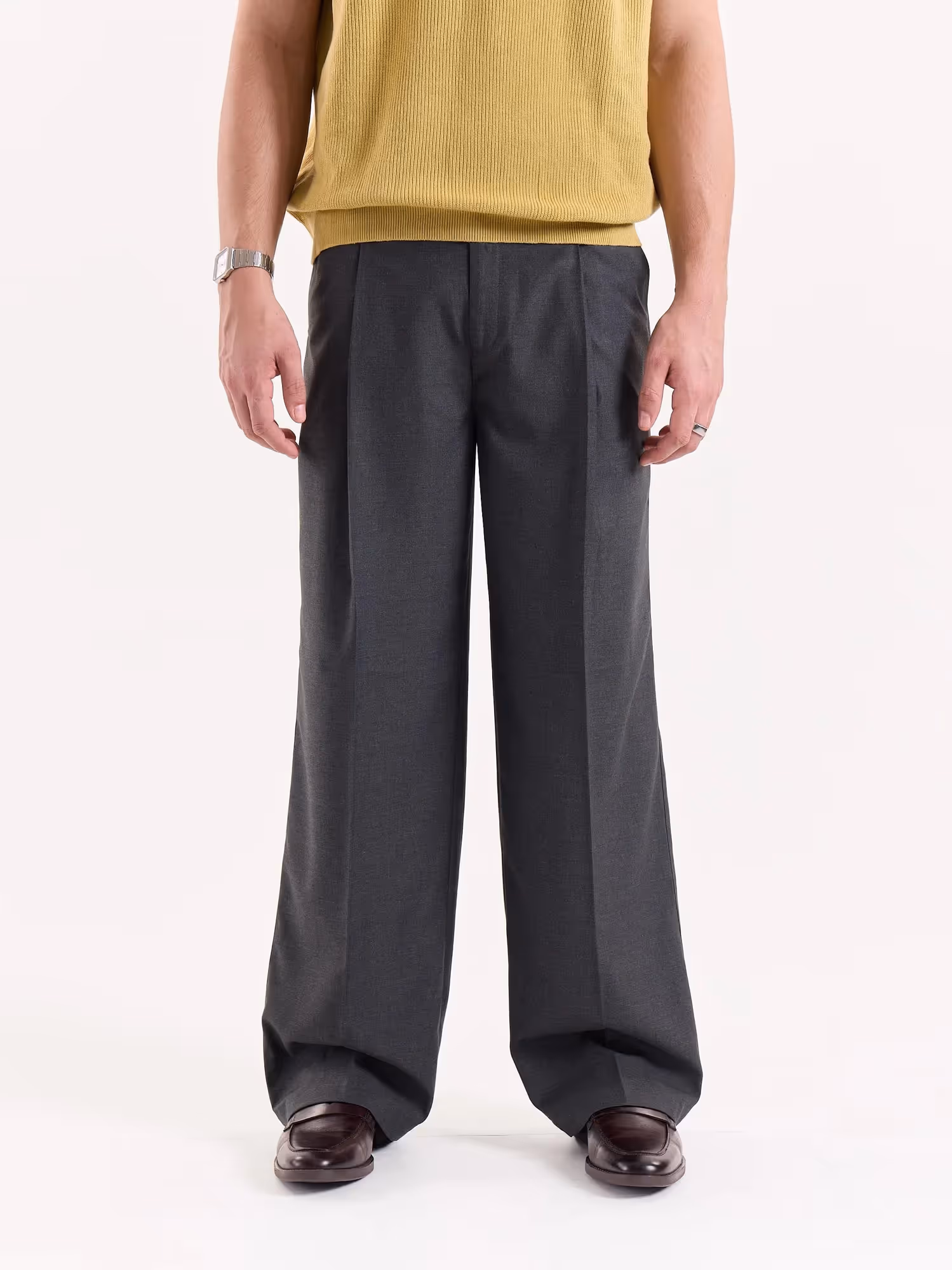 Grey Baggy Fit Trousers image 2