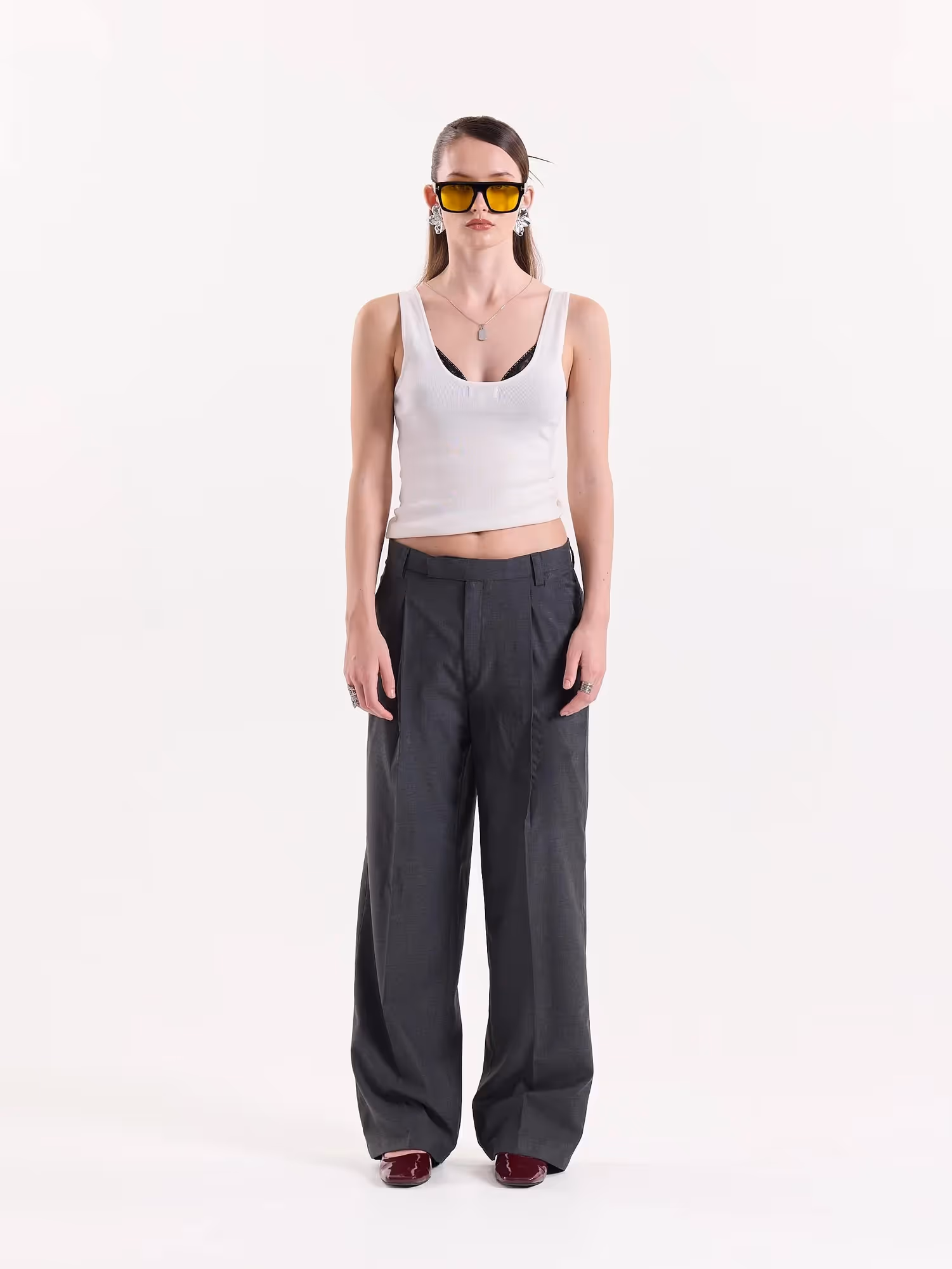 Grey Baggy Fit Trousers image 3