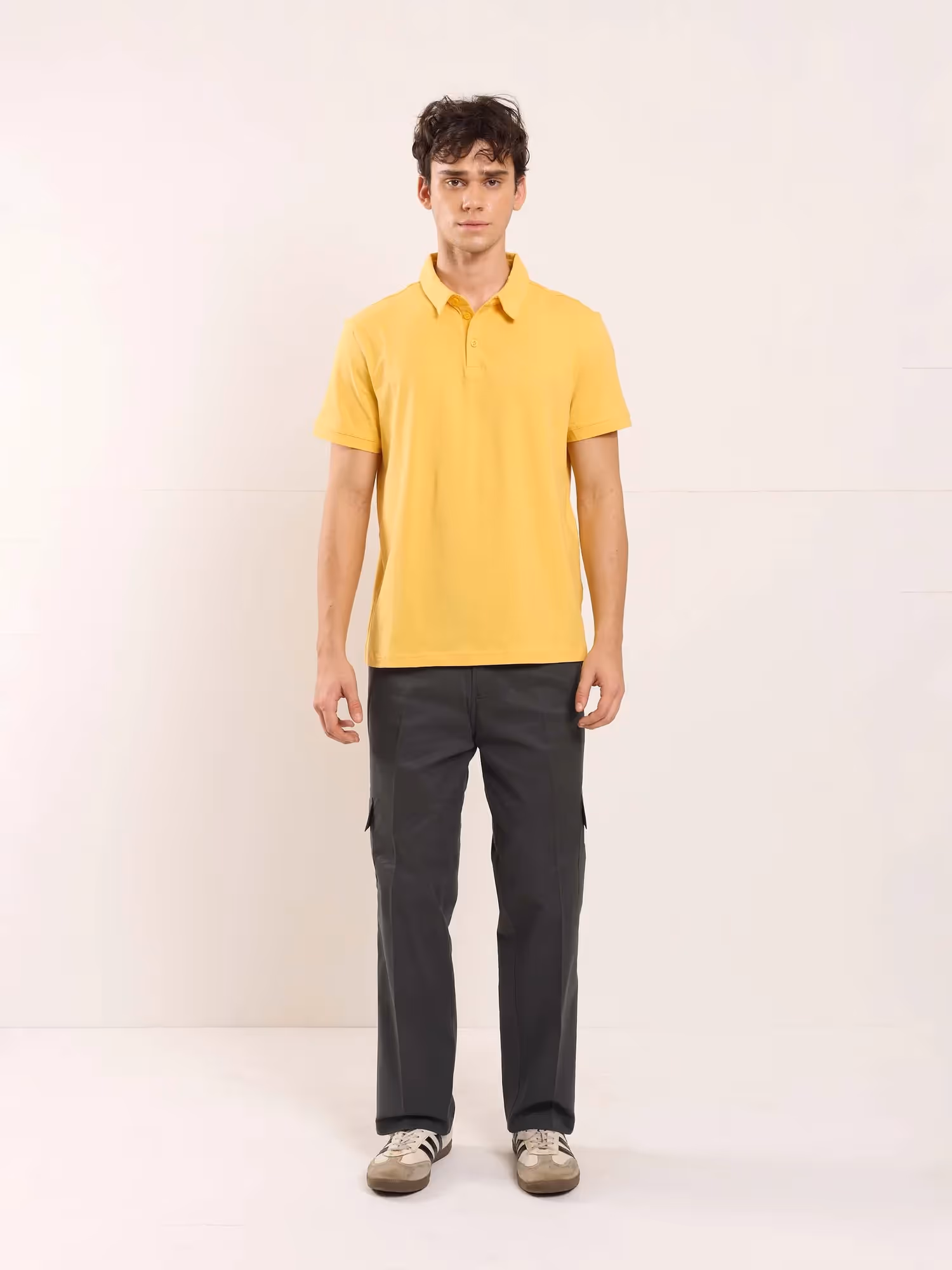 Grey Fit Twill Cargo Trousers image 1
