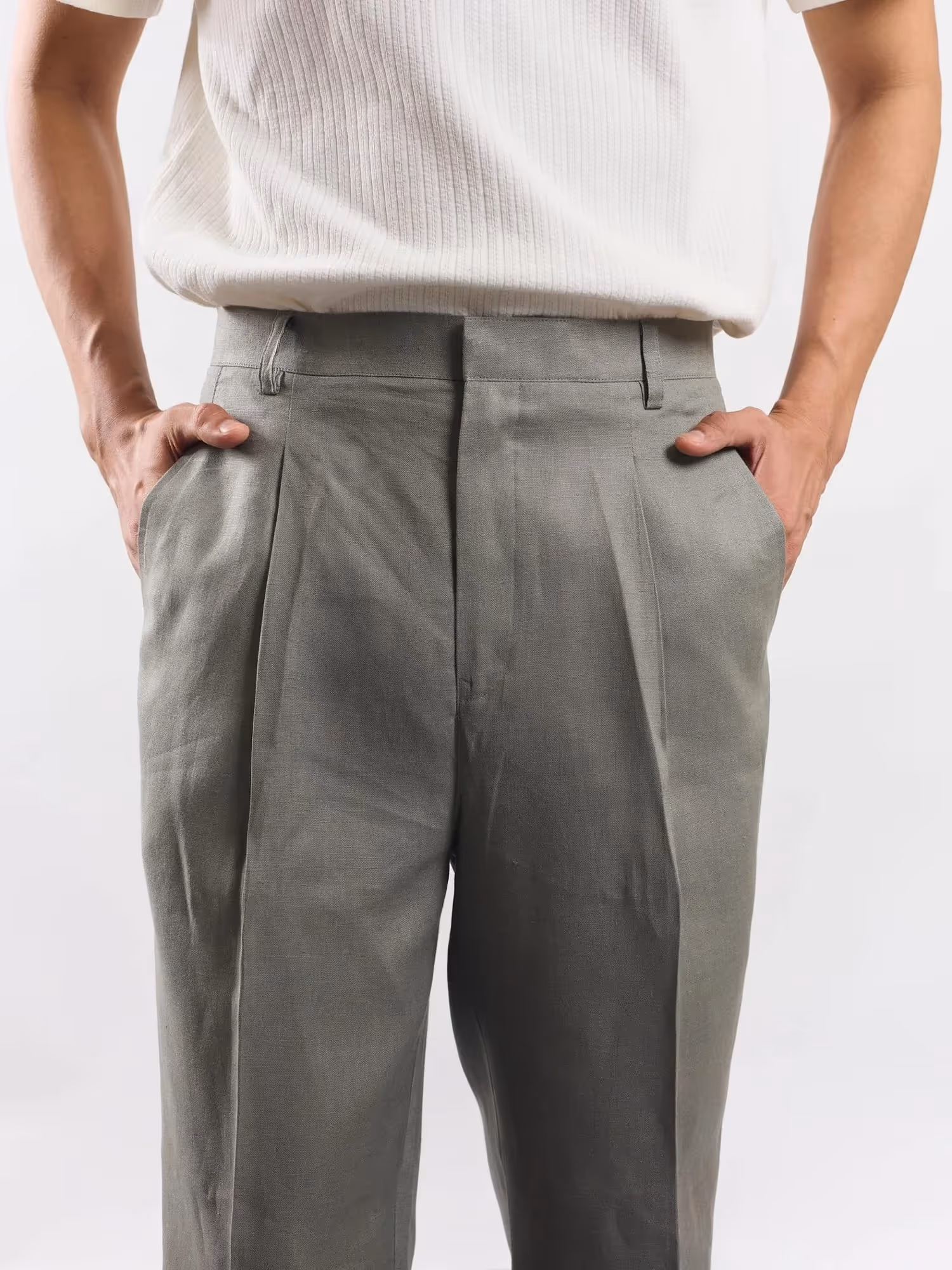 Grey Linen Trousers image 3