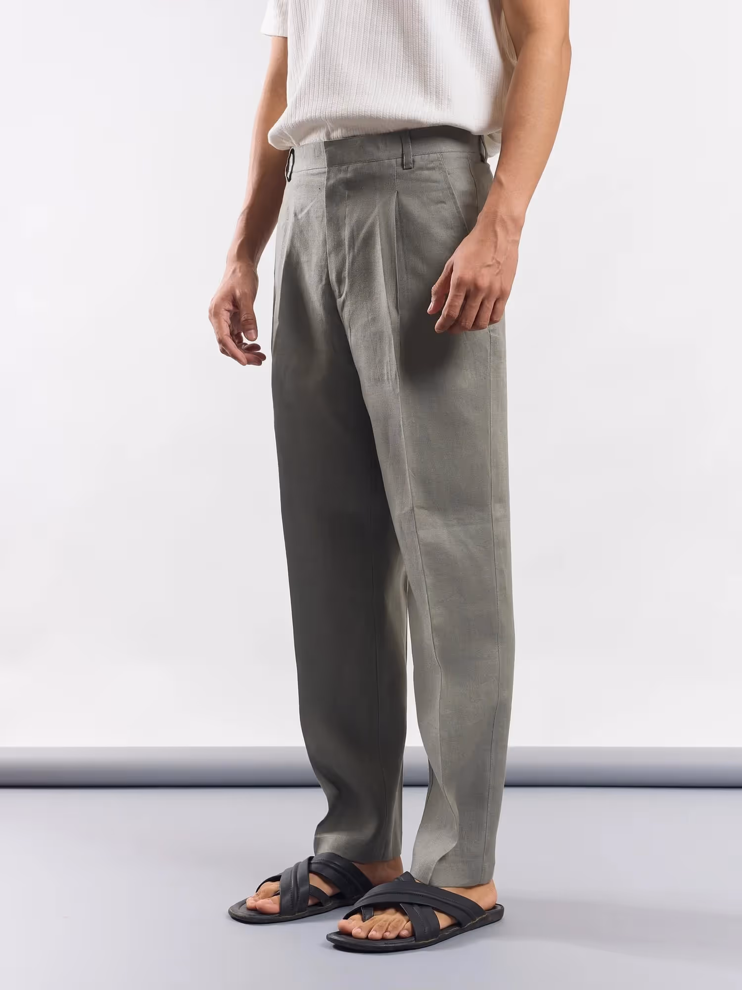 Grey Linen Trousers image 4