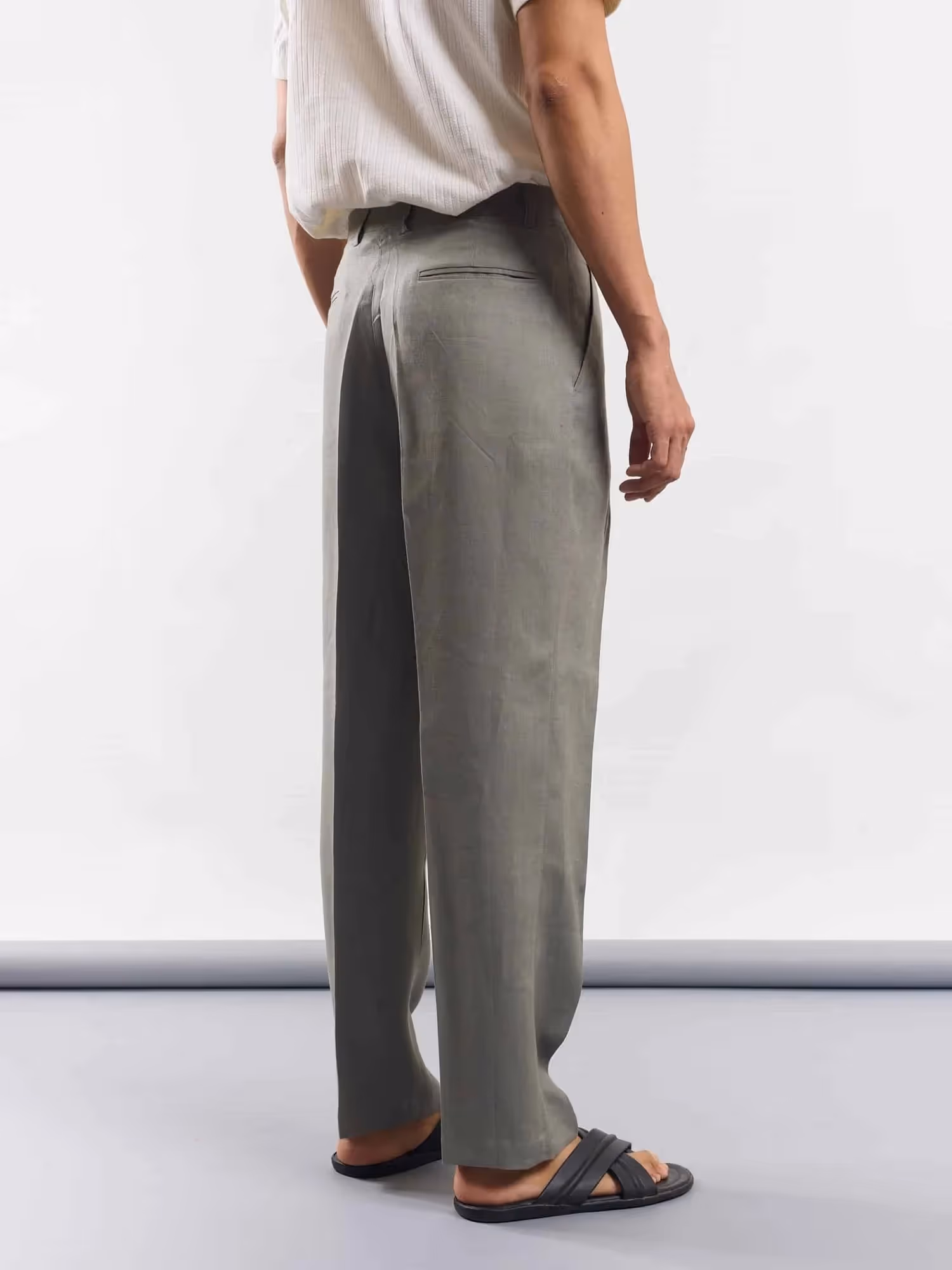 Grey Linen Trousers image 5