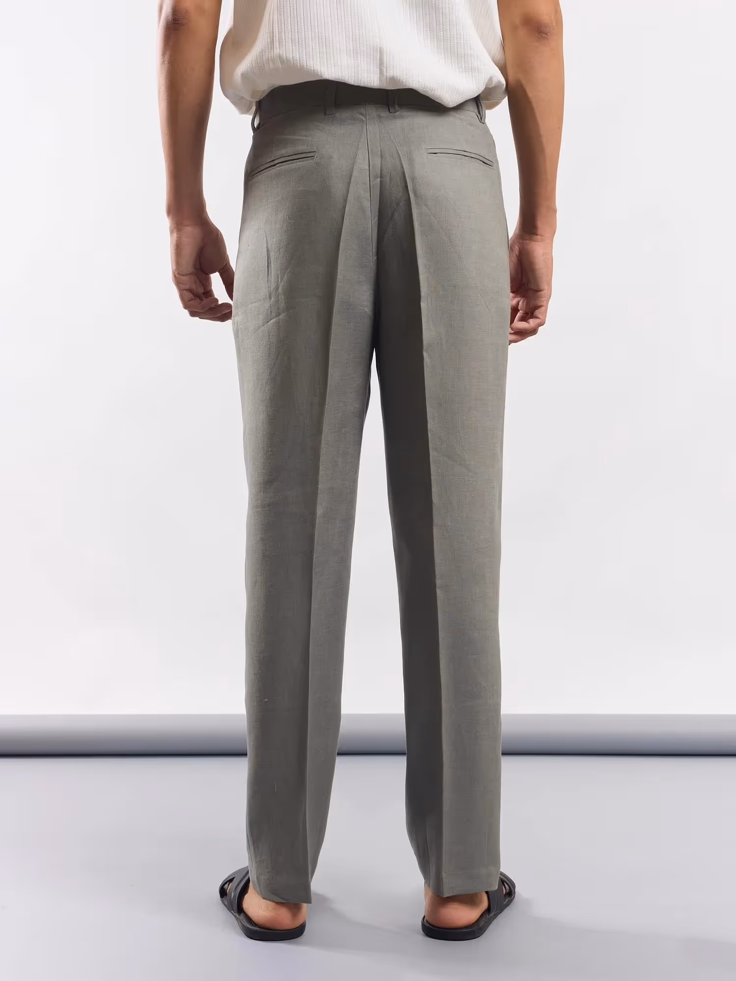Grey Linen Trousers image 6