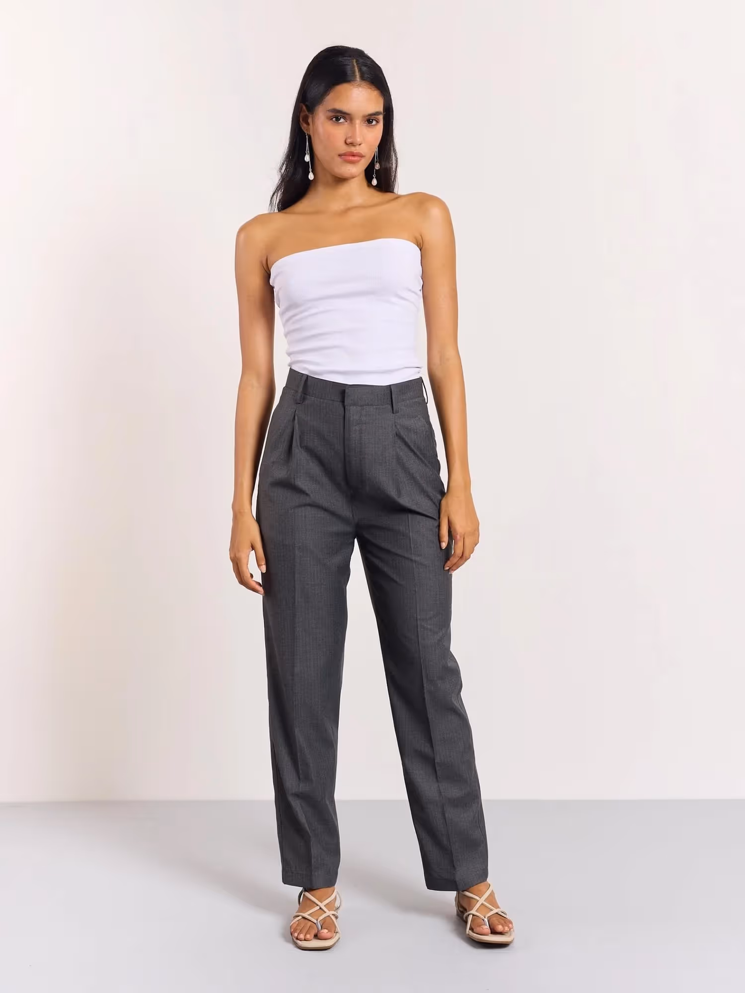 Grey Pinstriped Trousers  image 2
