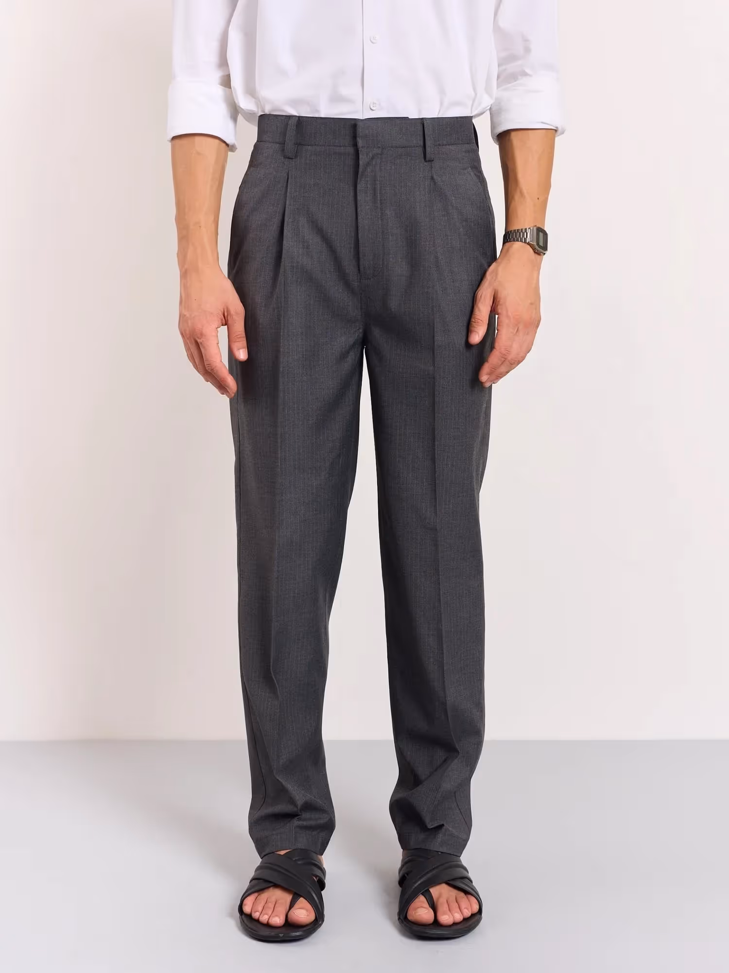 Grey Pinstriped Trousers  image 3