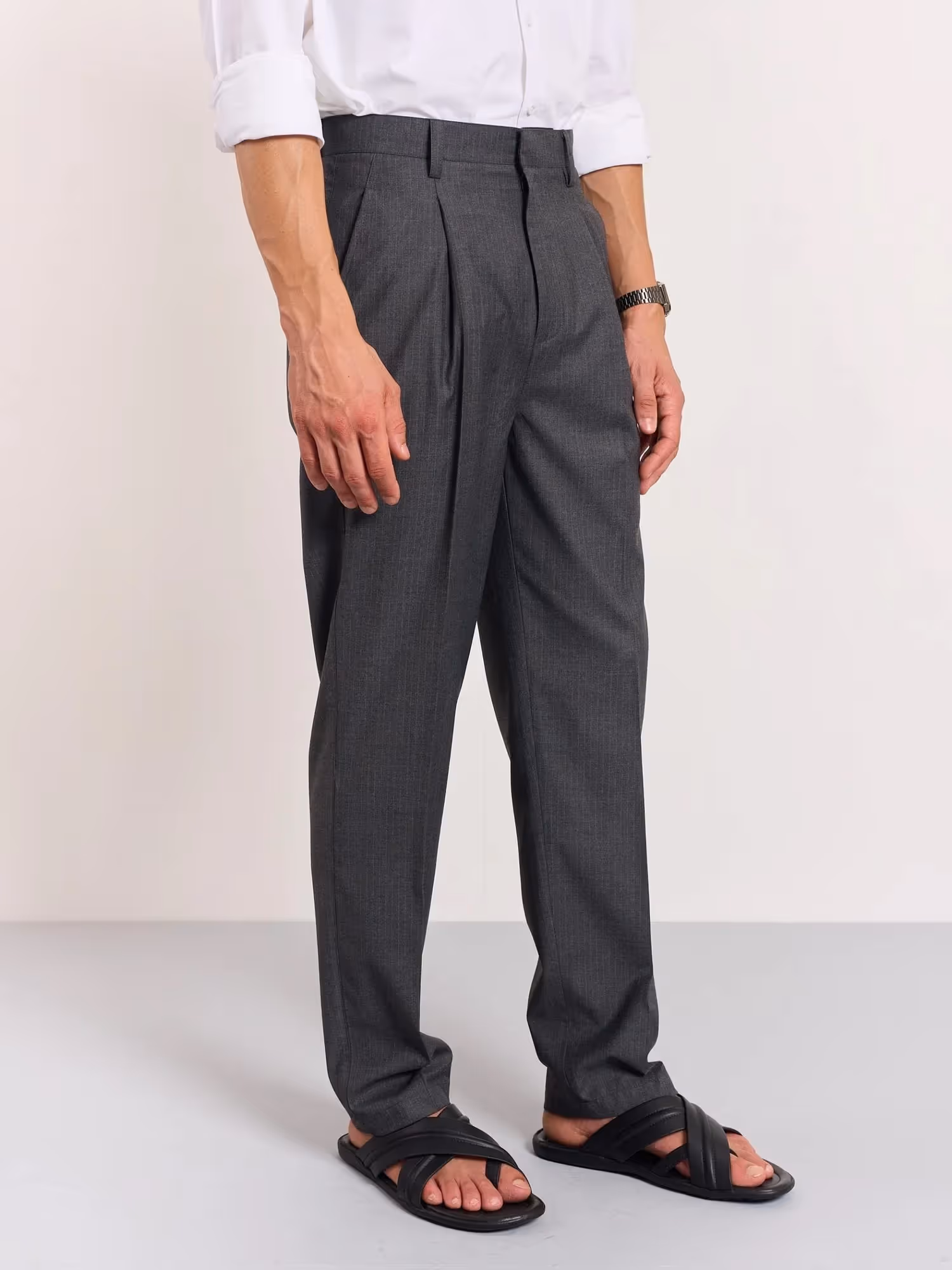 Grey Pinstriped Trousers  image 5