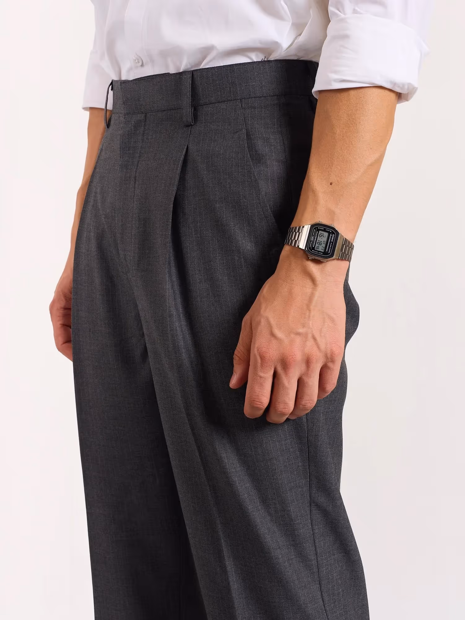 Grey Pinstriped Trousers  image 6