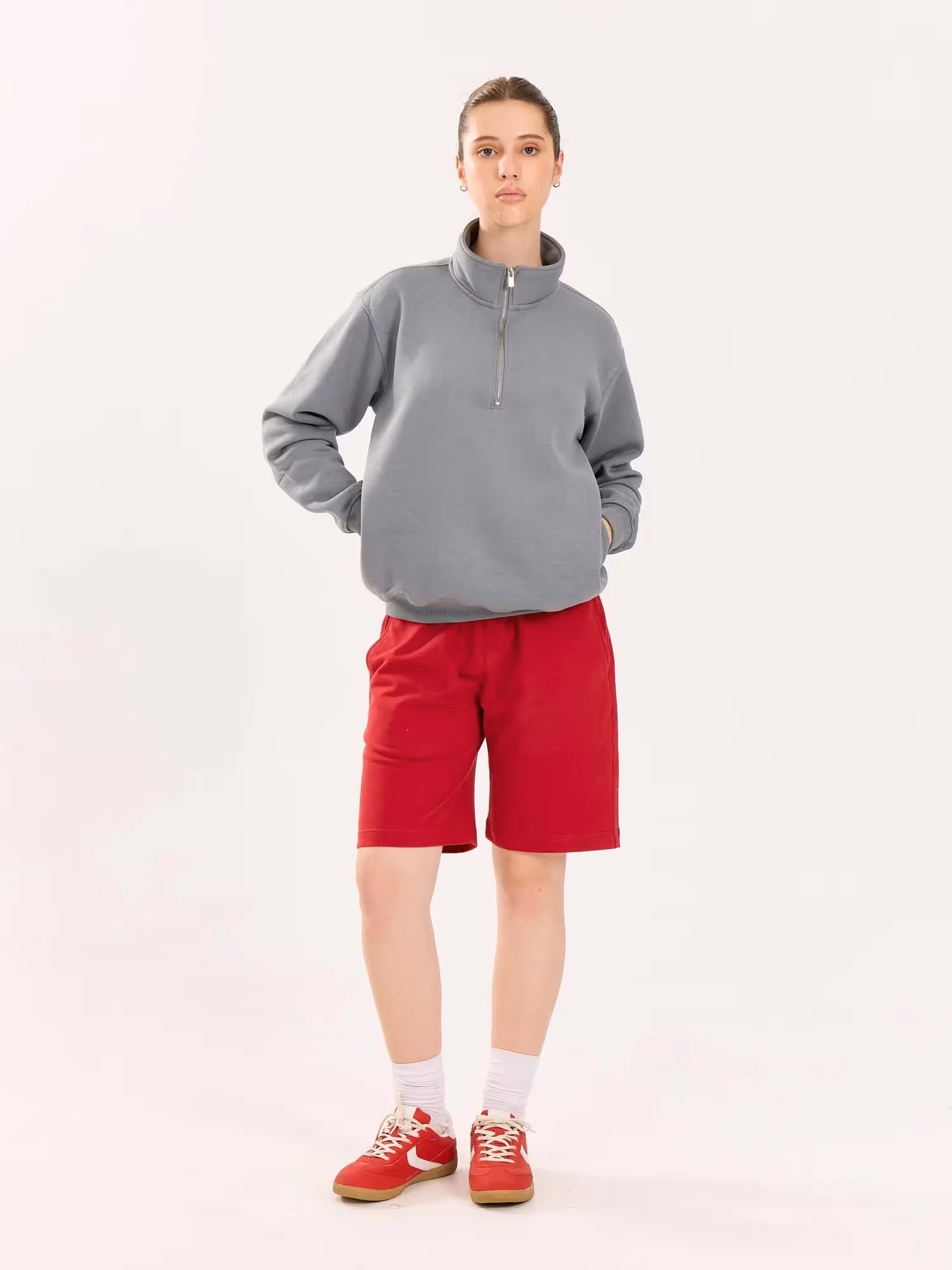 Grey Quarter-Zip Sweatshirt  image 2