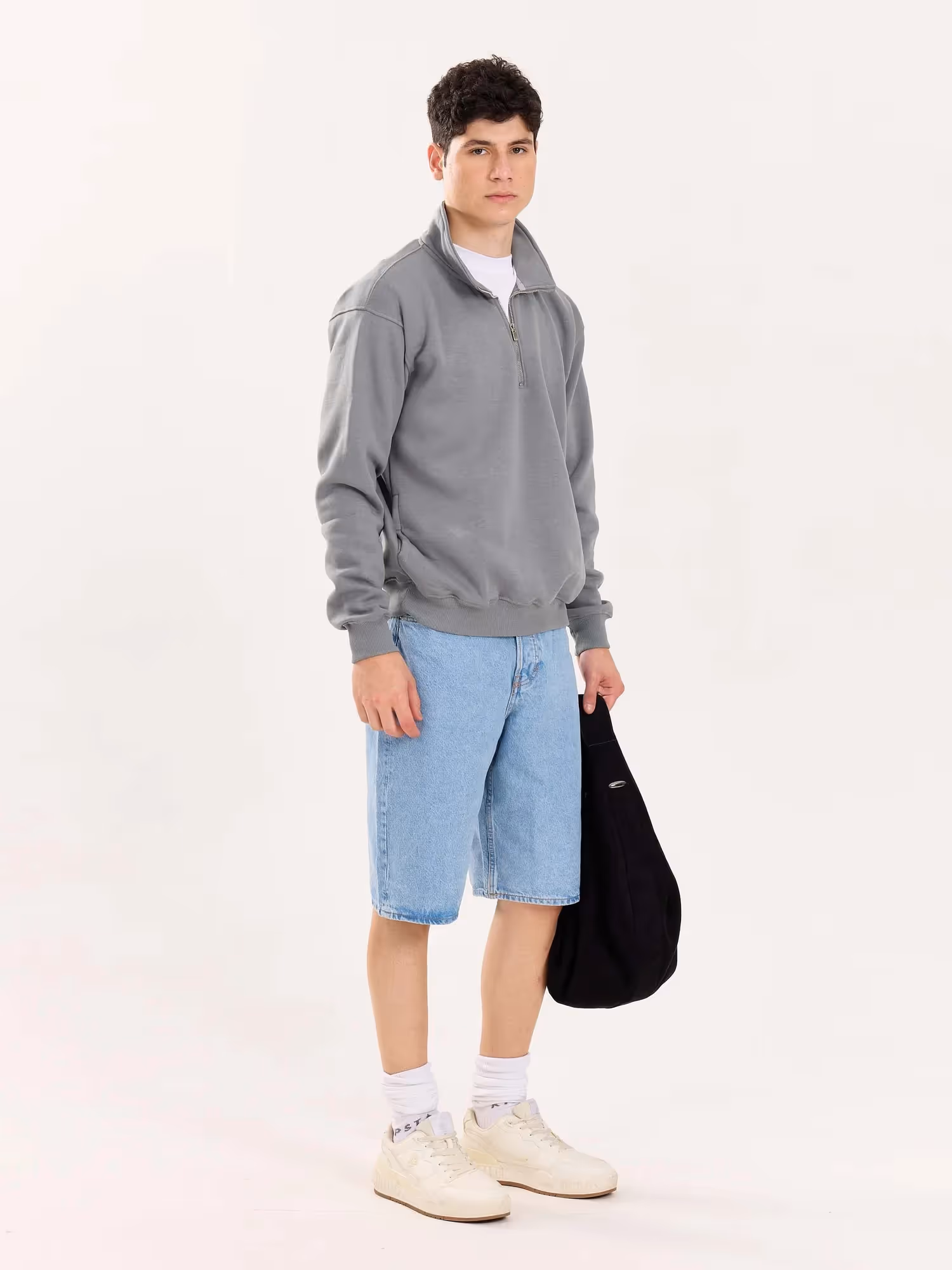 Grey Quarter-Zip Sweatshirt  image 5