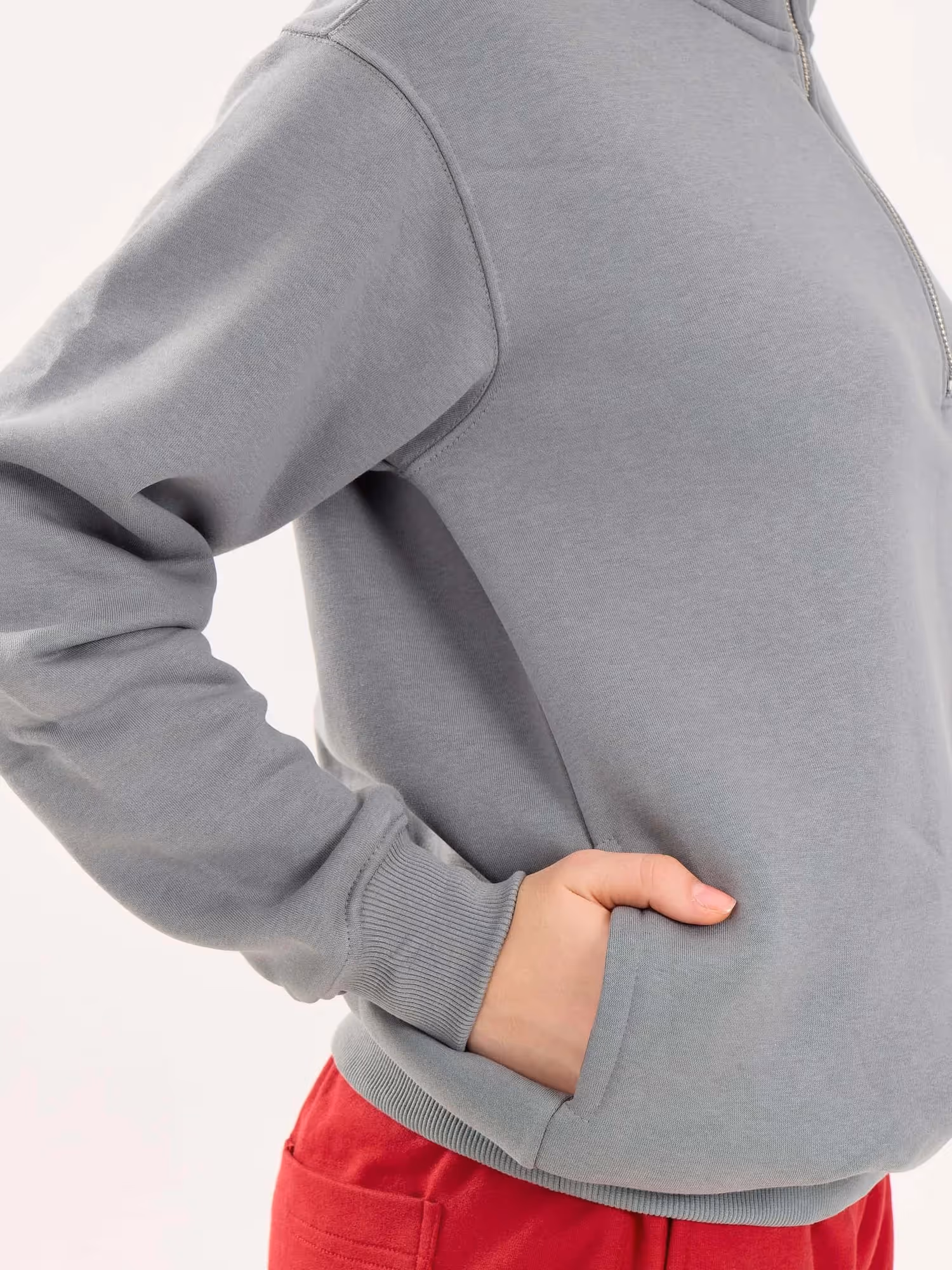 Grey Quarter-Zip Sweatshirt  image 6