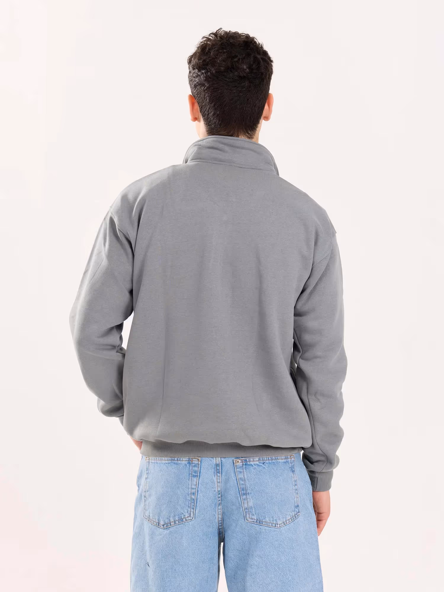 Grey Quarter-Zip Sweatshirt  image 8