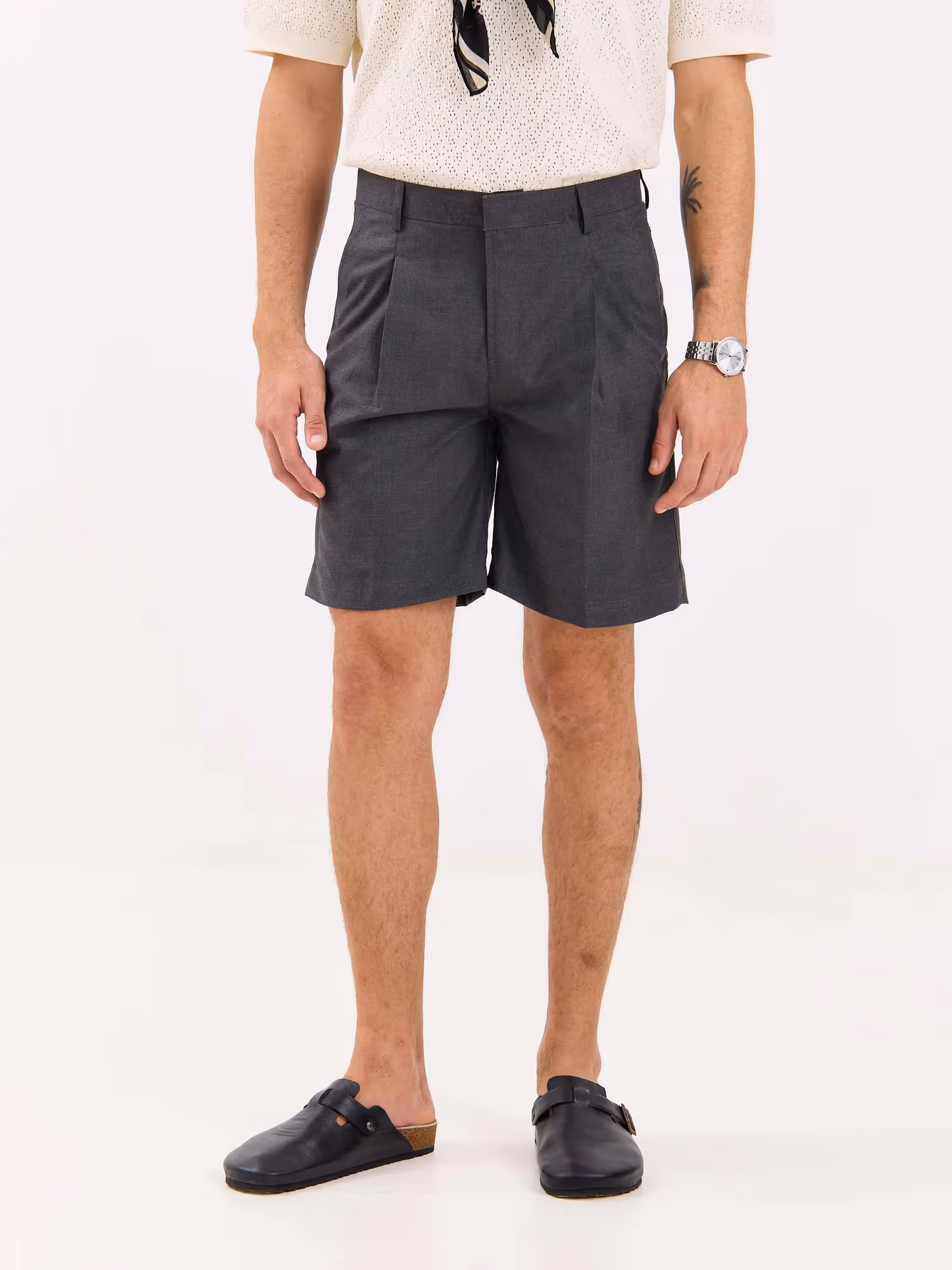 Grey Trouser Shorts  image 2