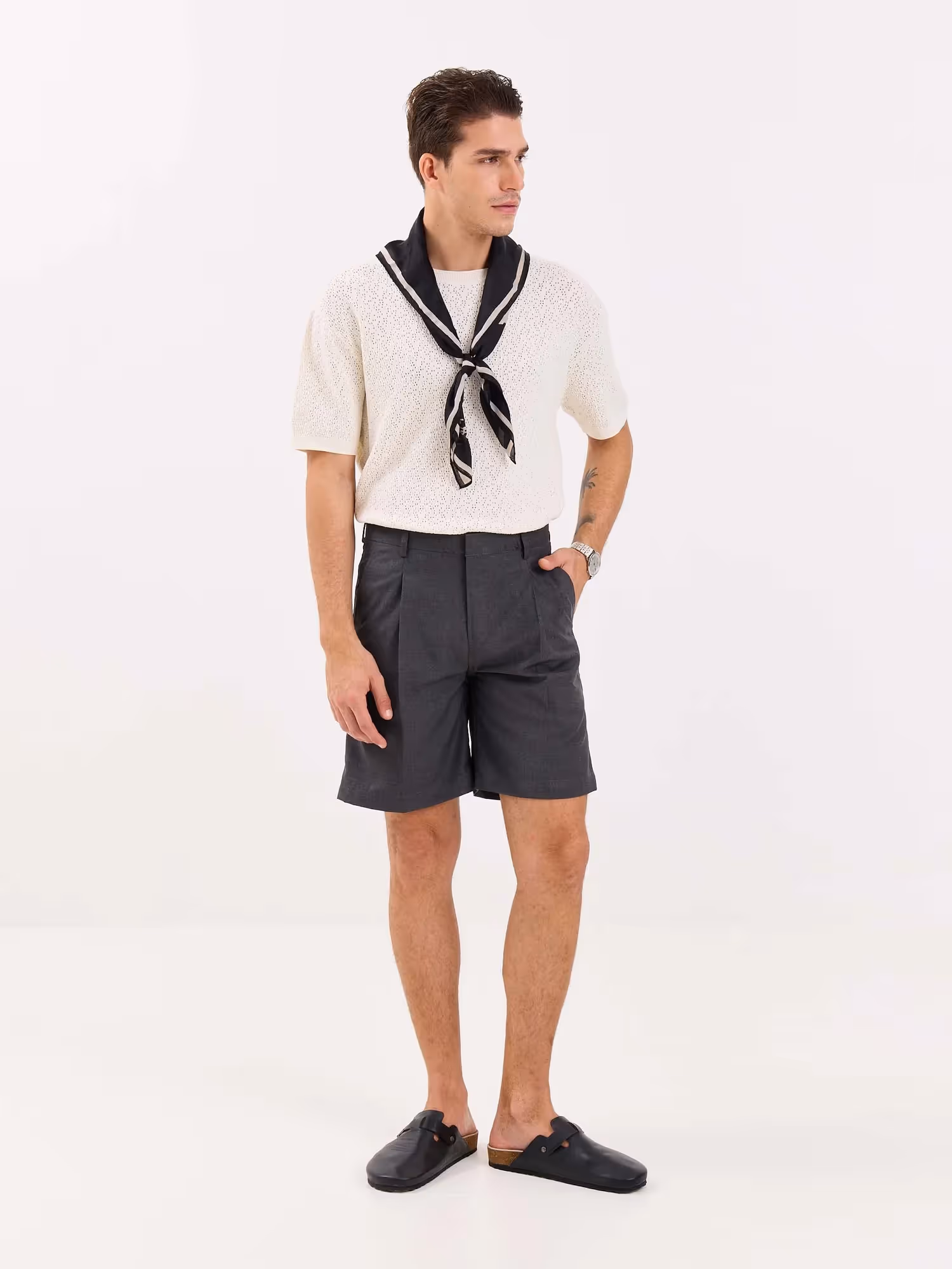 Grey Trouser Shorts  image 3