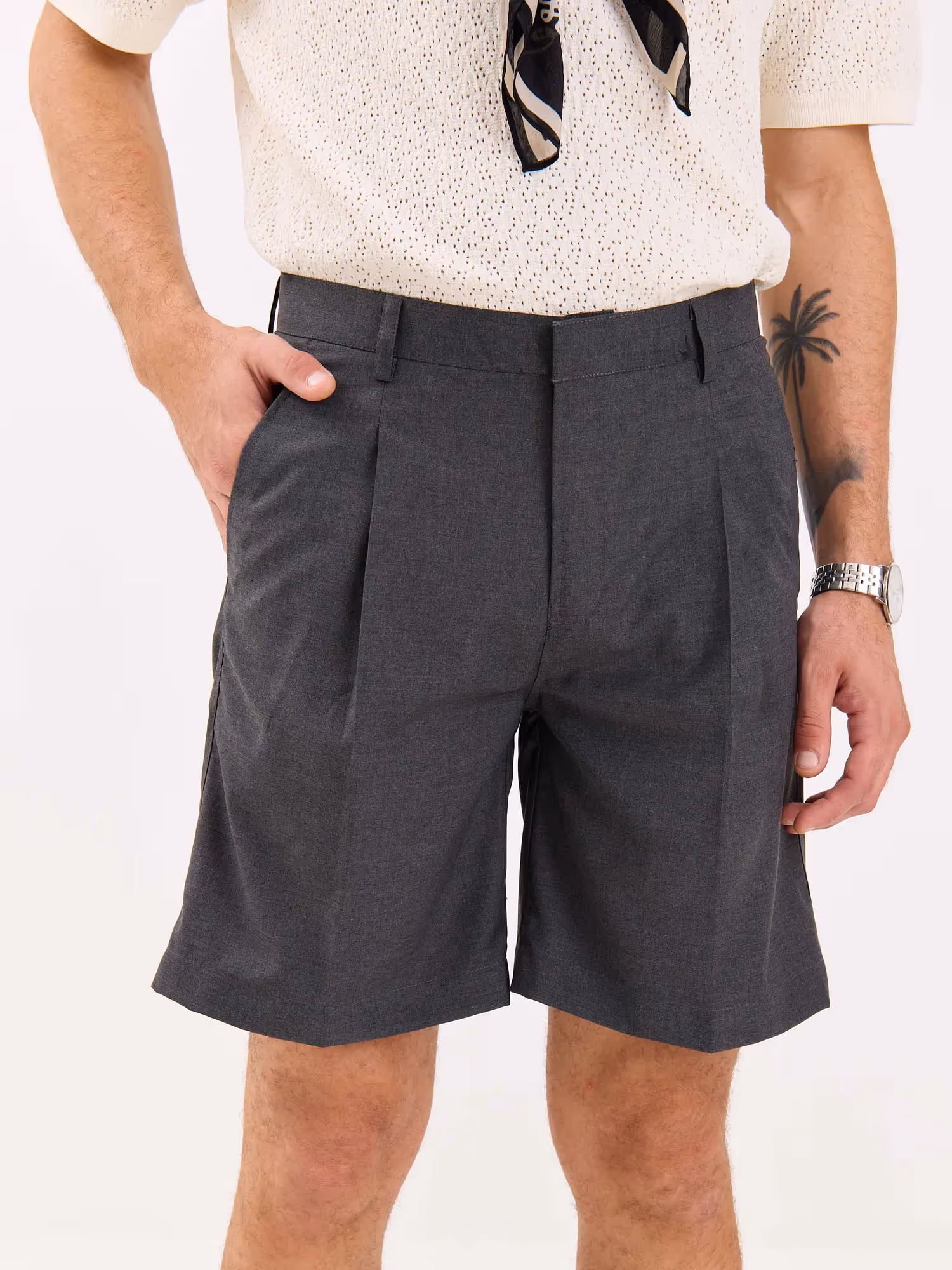 Grey Trouser Shorts  image 4