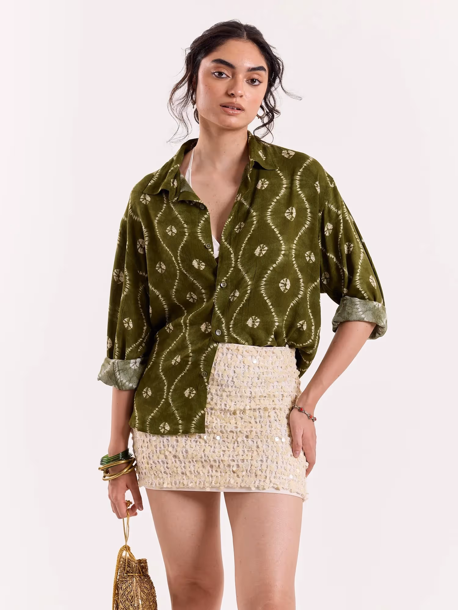 Hari Bandhani Cropped Shirt image 4