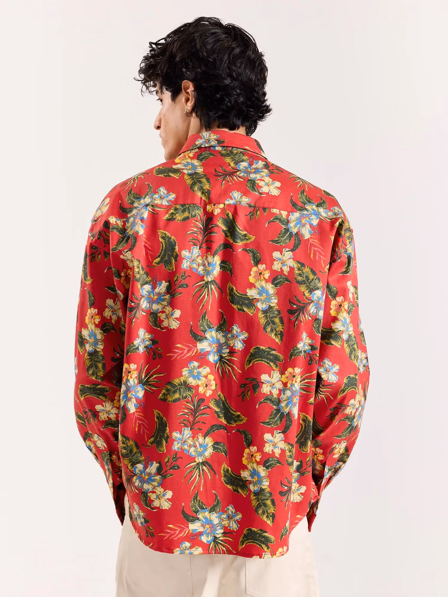 Hibiscus Hawaiian Red Printed Shirt  image 5