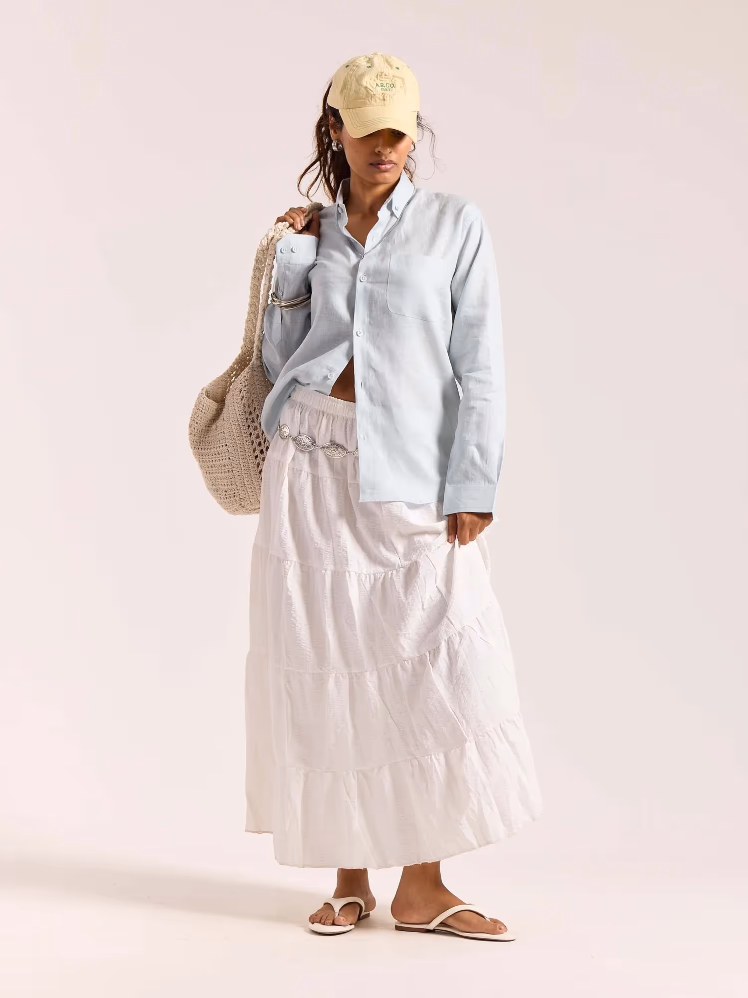 Ice Blue 60s Lea Linen Shirt image 2