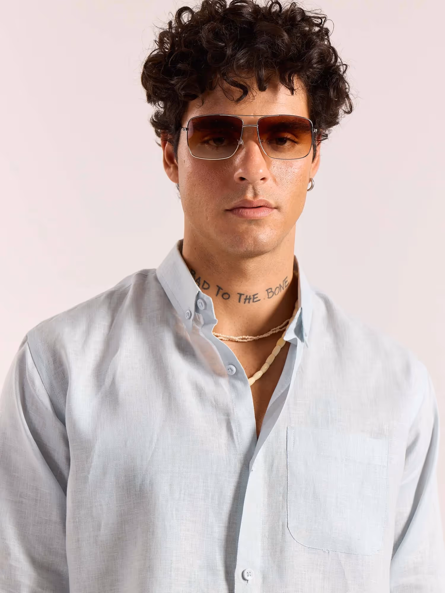 Ice Blue 60s Lea Linen Shirt image 5