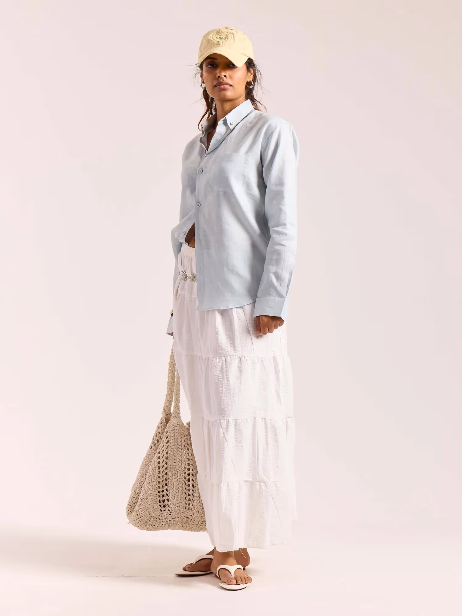 Ice Blue 60s Lea Linen Shirt image 7