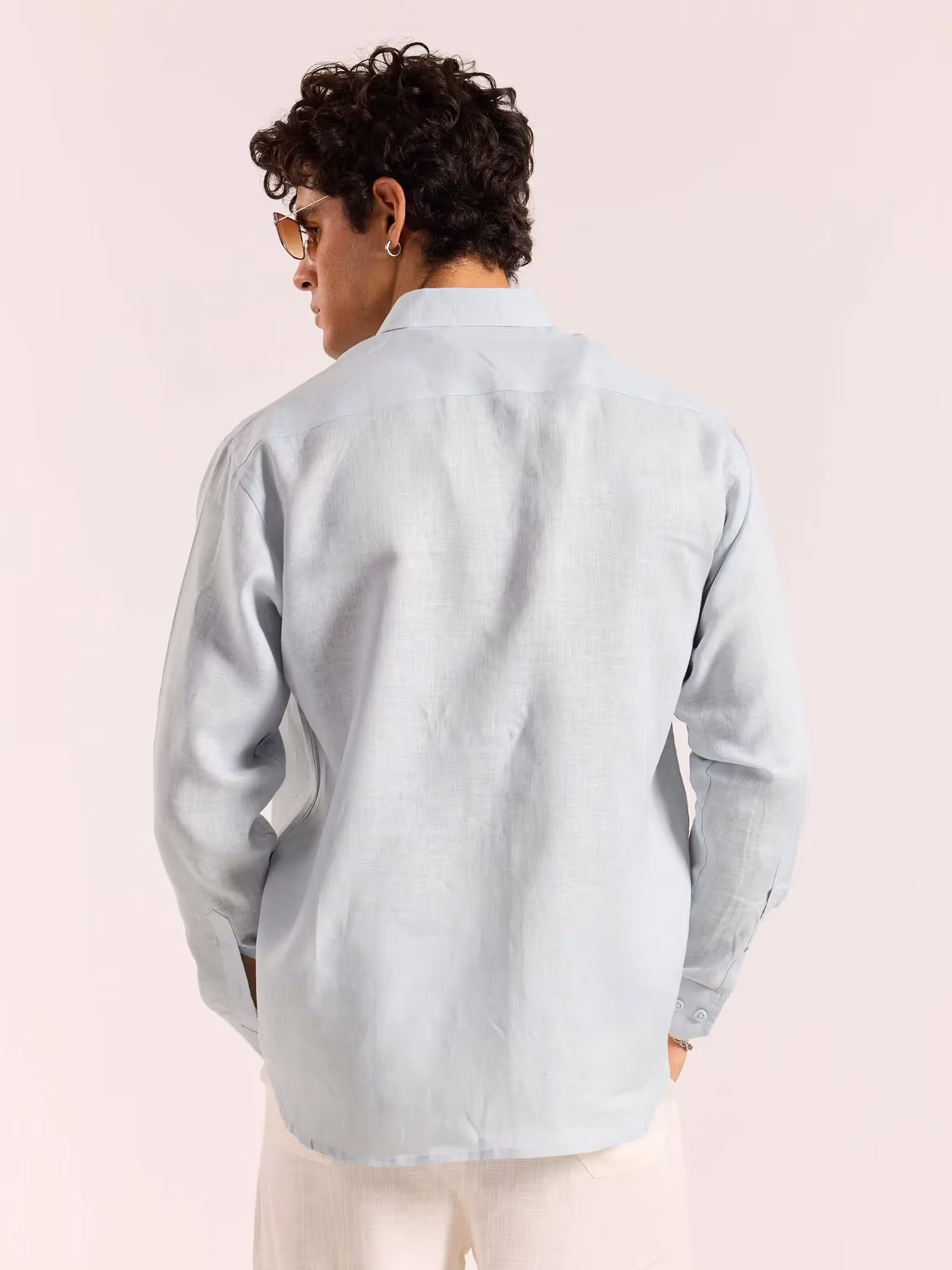 Ice Blue 60s Lea Linen Shirt image 8