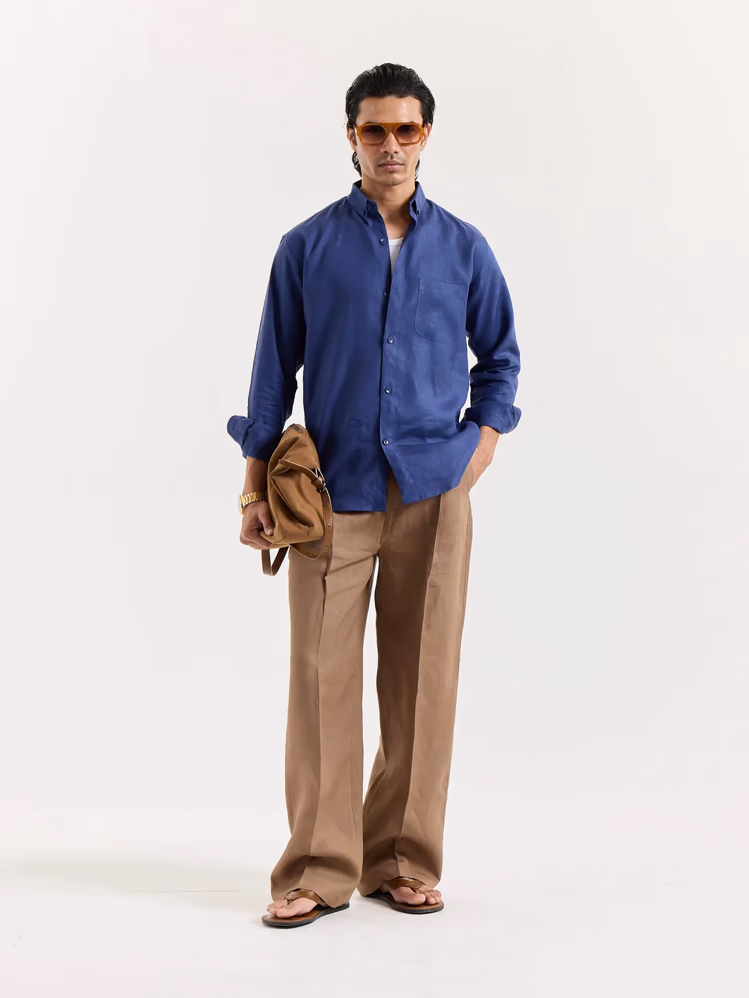 Indigo Blue Irish Linen Shirt image 1