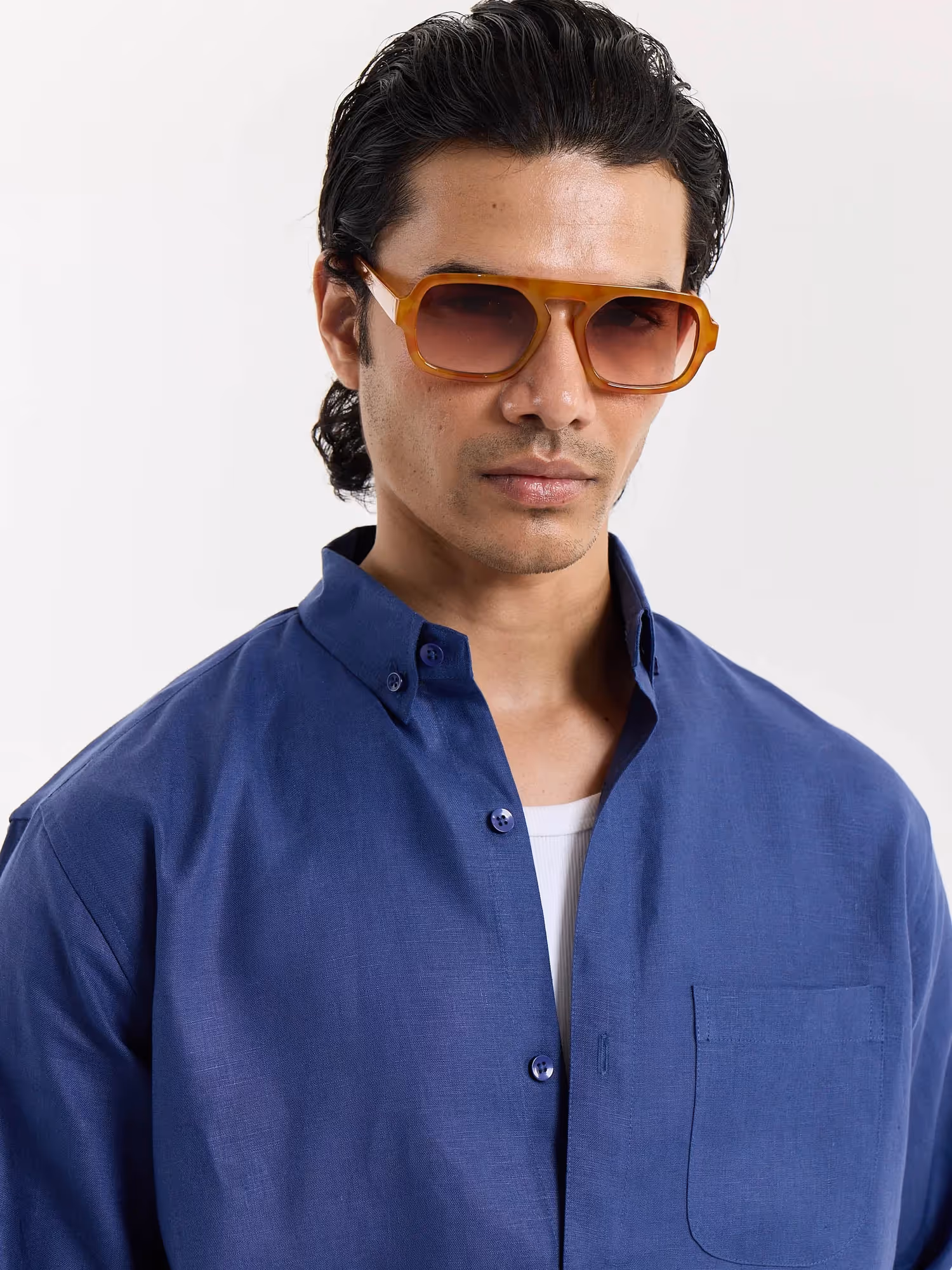 Indigo Blue Irish Linen Shirt image 8