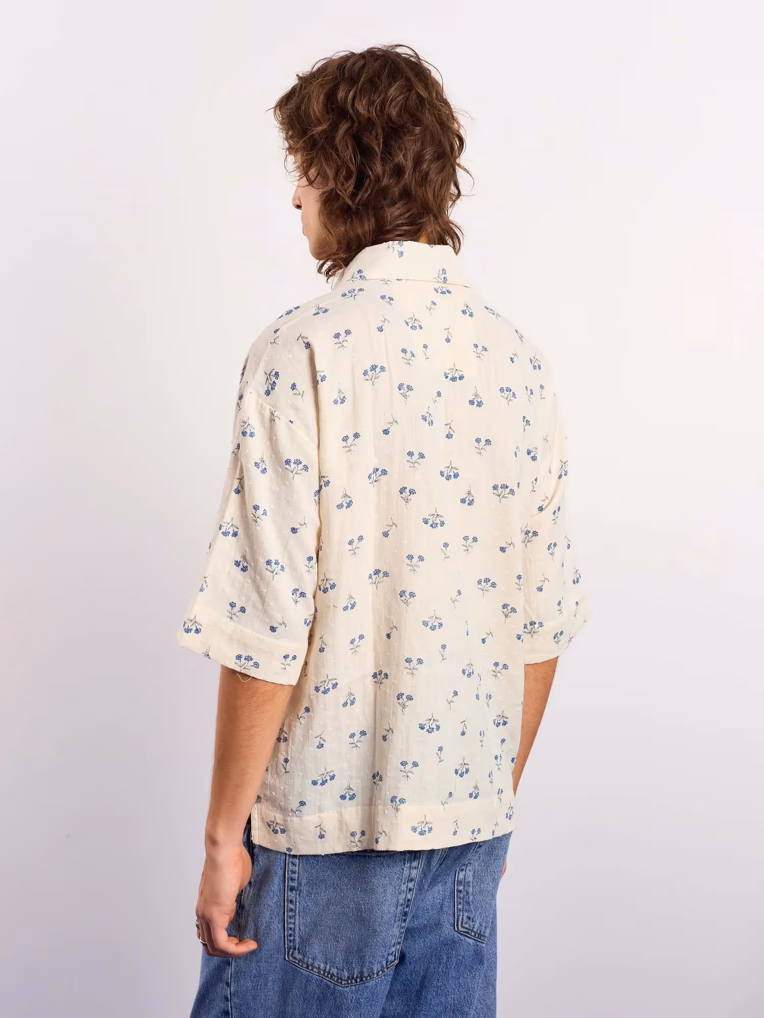 Ivory & Blue Floral Boota Print Pullover image 8