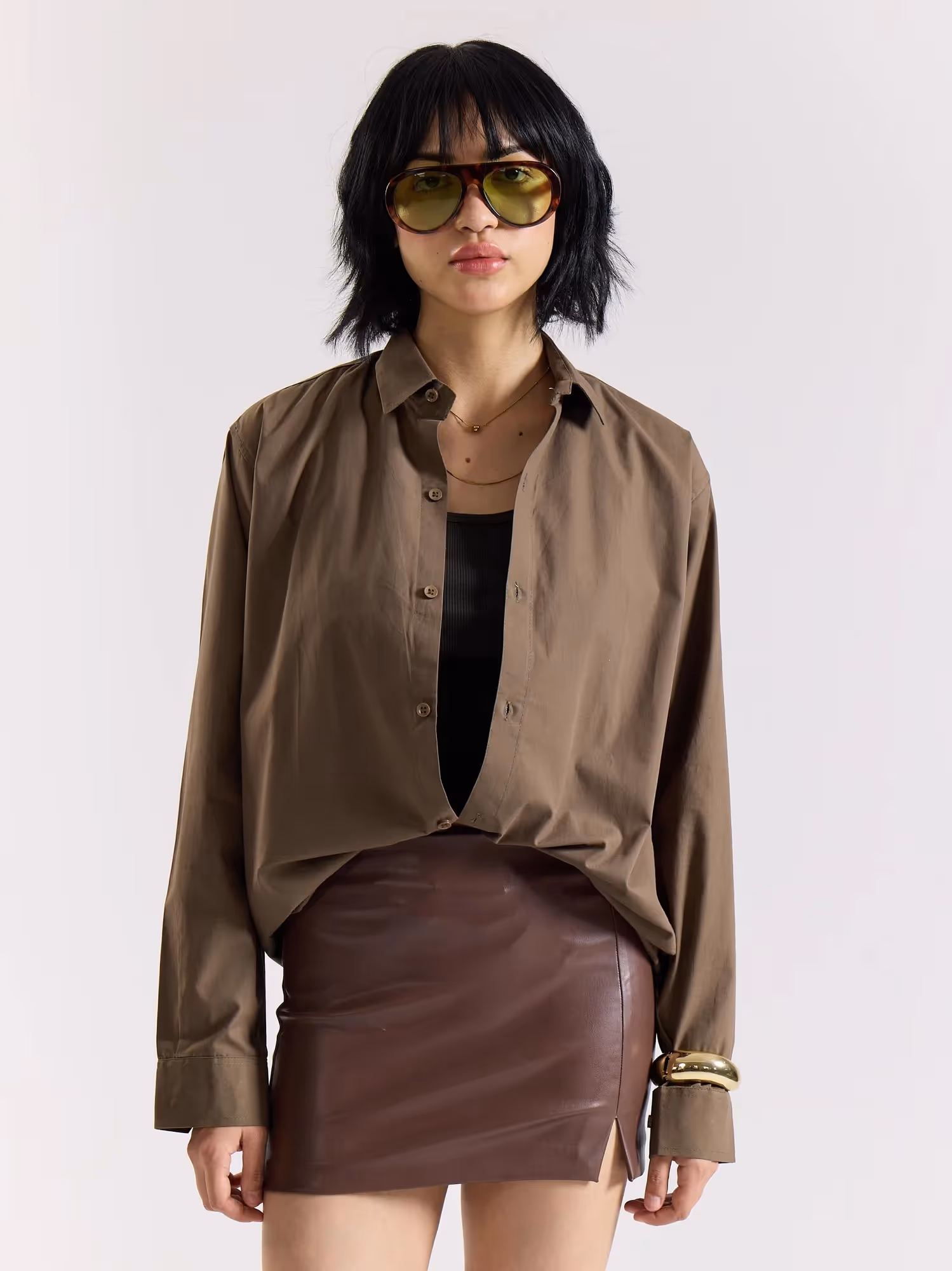 Khaki Green Poplin Shirt  image 4