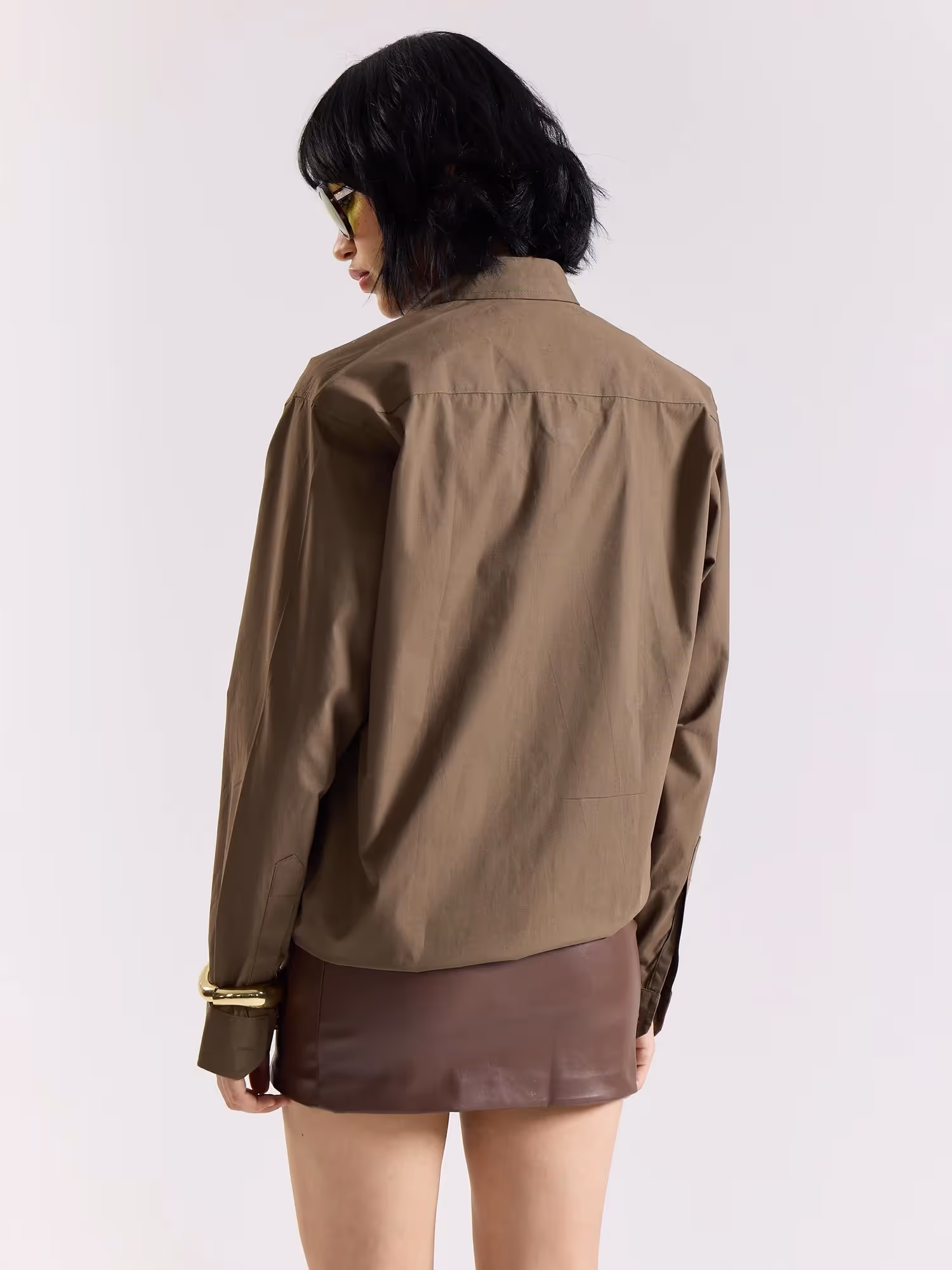 Khaki Green Poplin Shirt  image 6