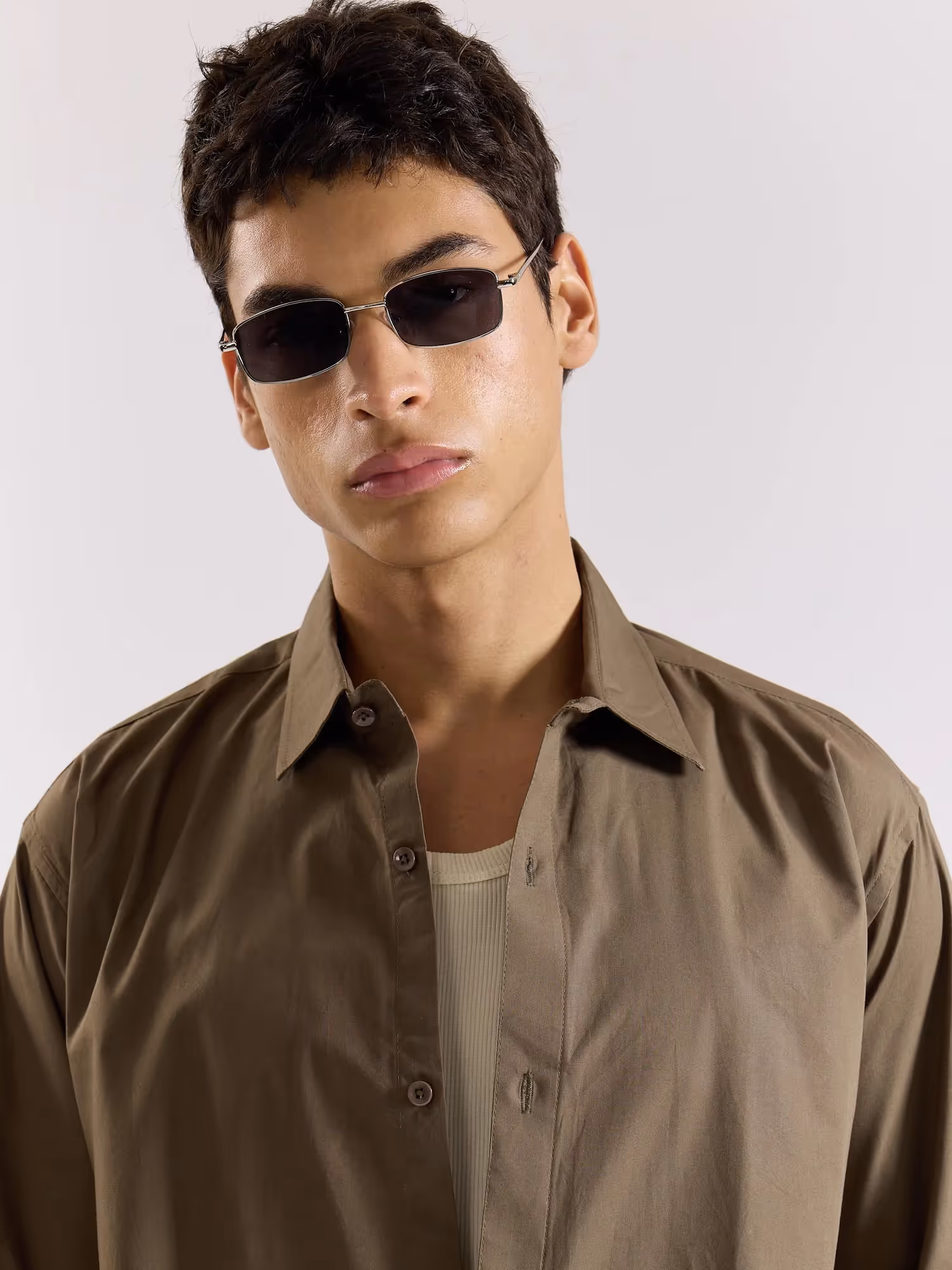 Khaki Green Poplin Shirt  image 8