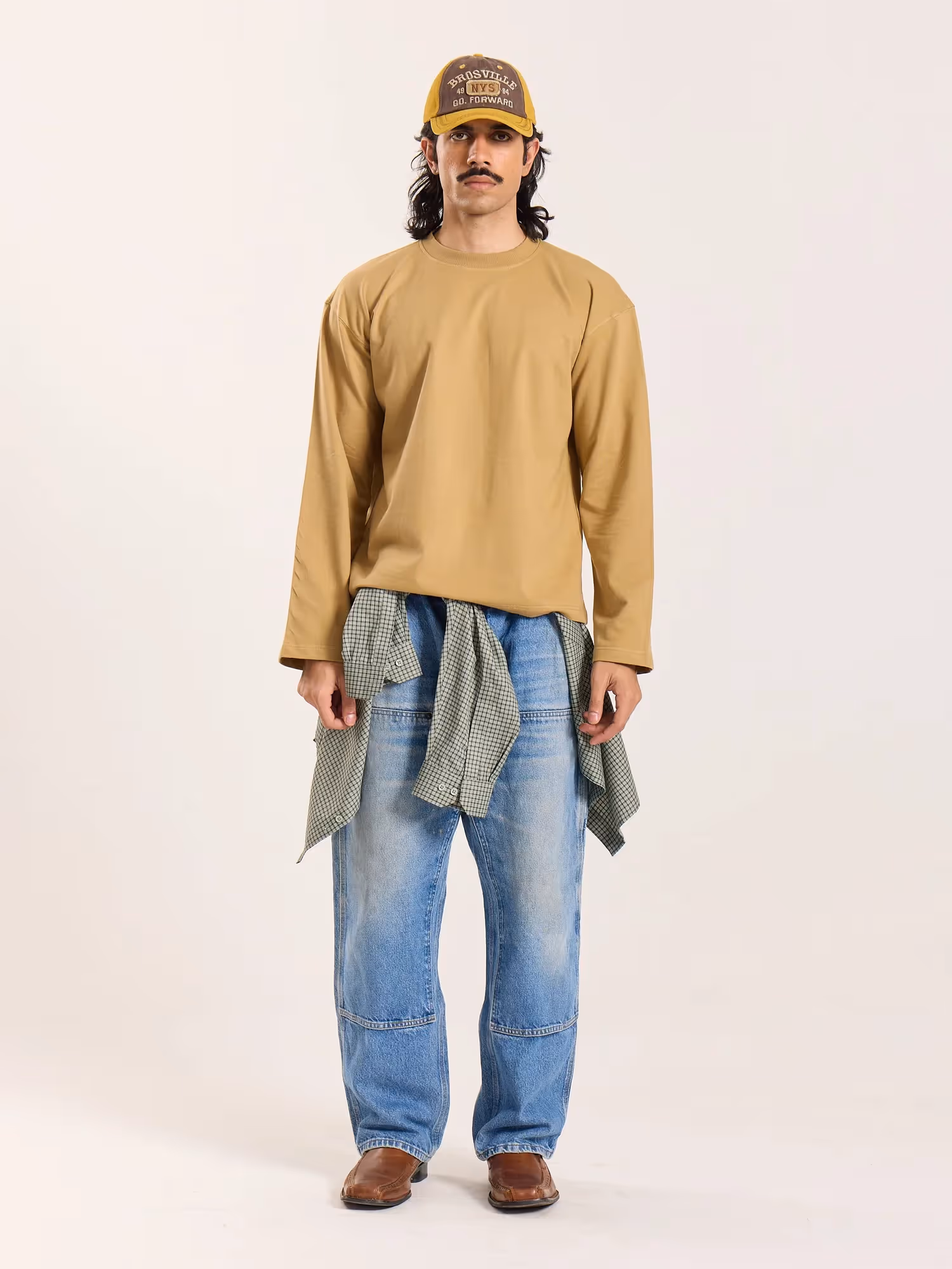 Khaki Loose Fit Cropped T-Shirt image 1