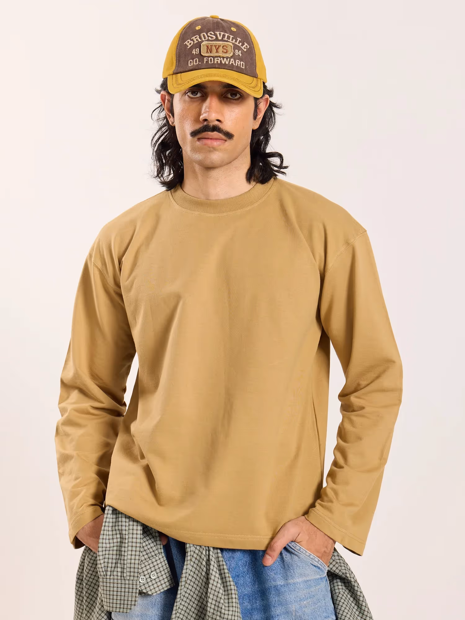 Khaki Loose Fit Cropped T-Shirt image 3