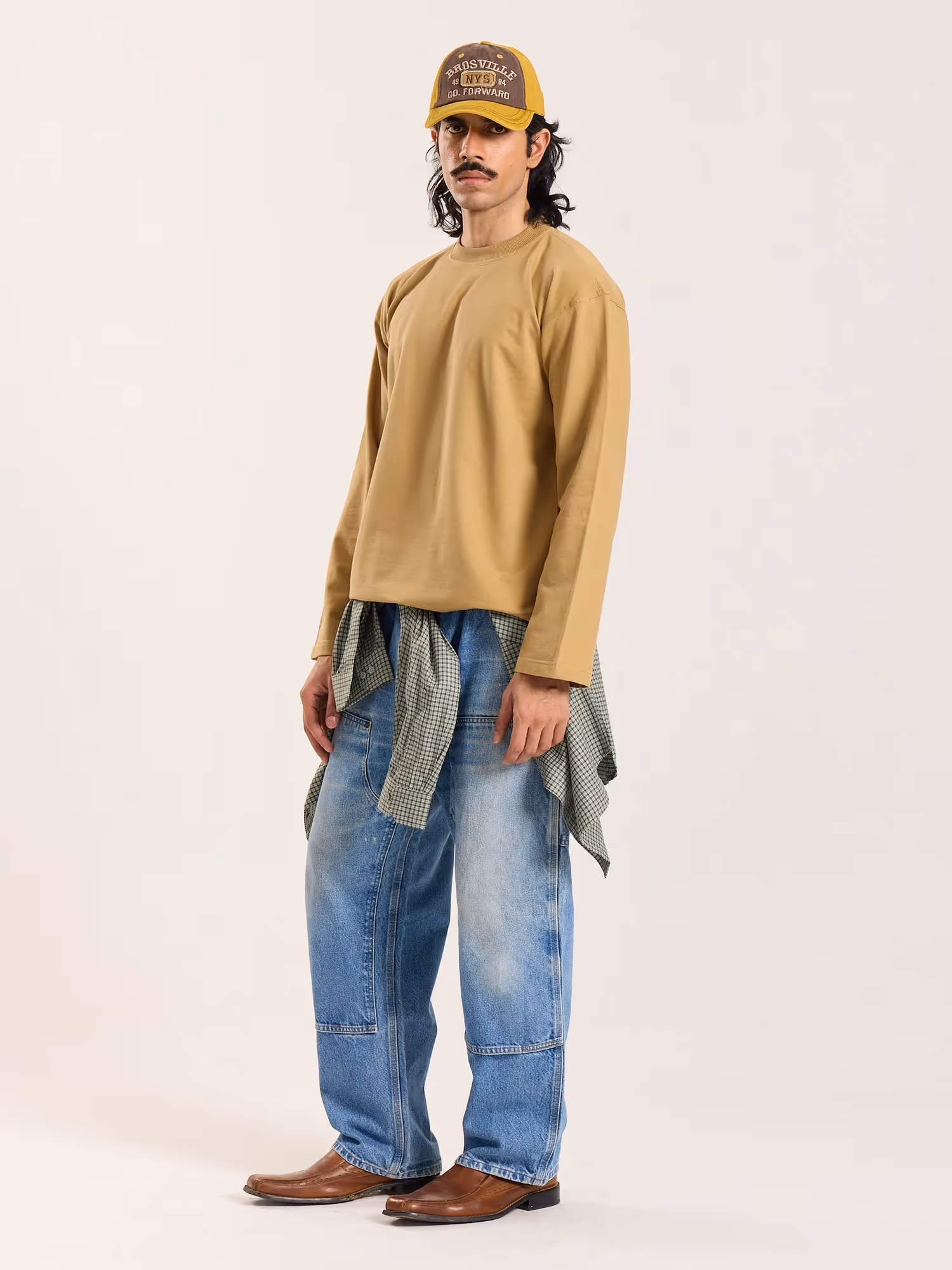 Khaki Loose Fit Cropped T-Shirt image 6