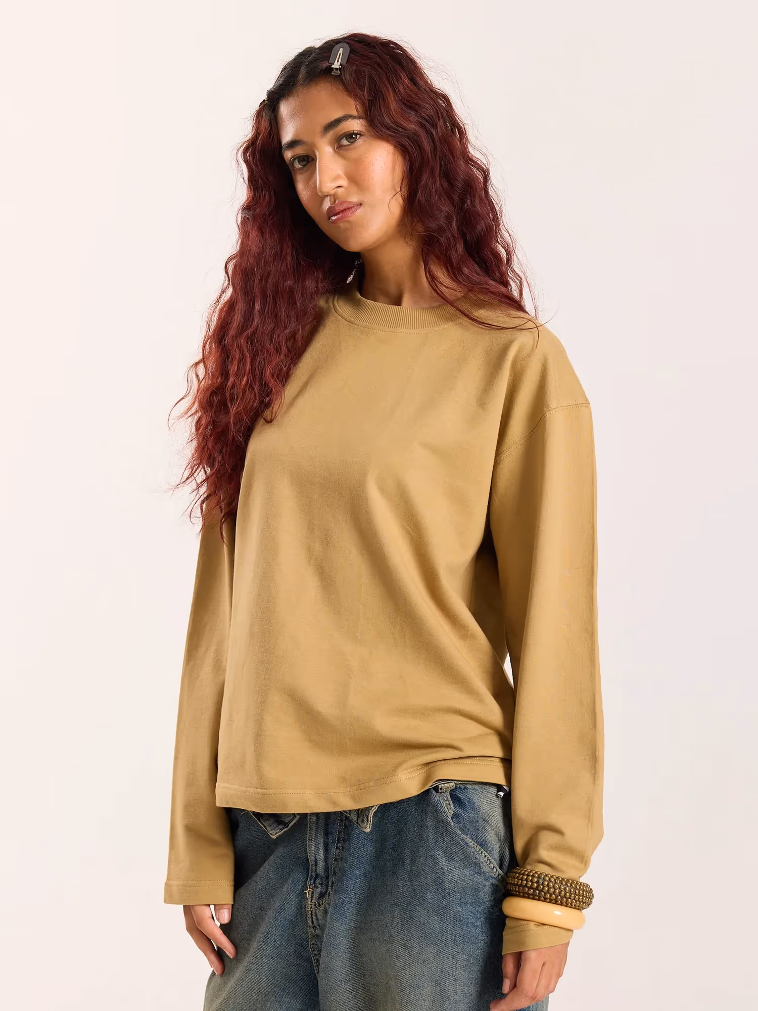 Khaki Loose Fit Cropped T-Shirt image 7