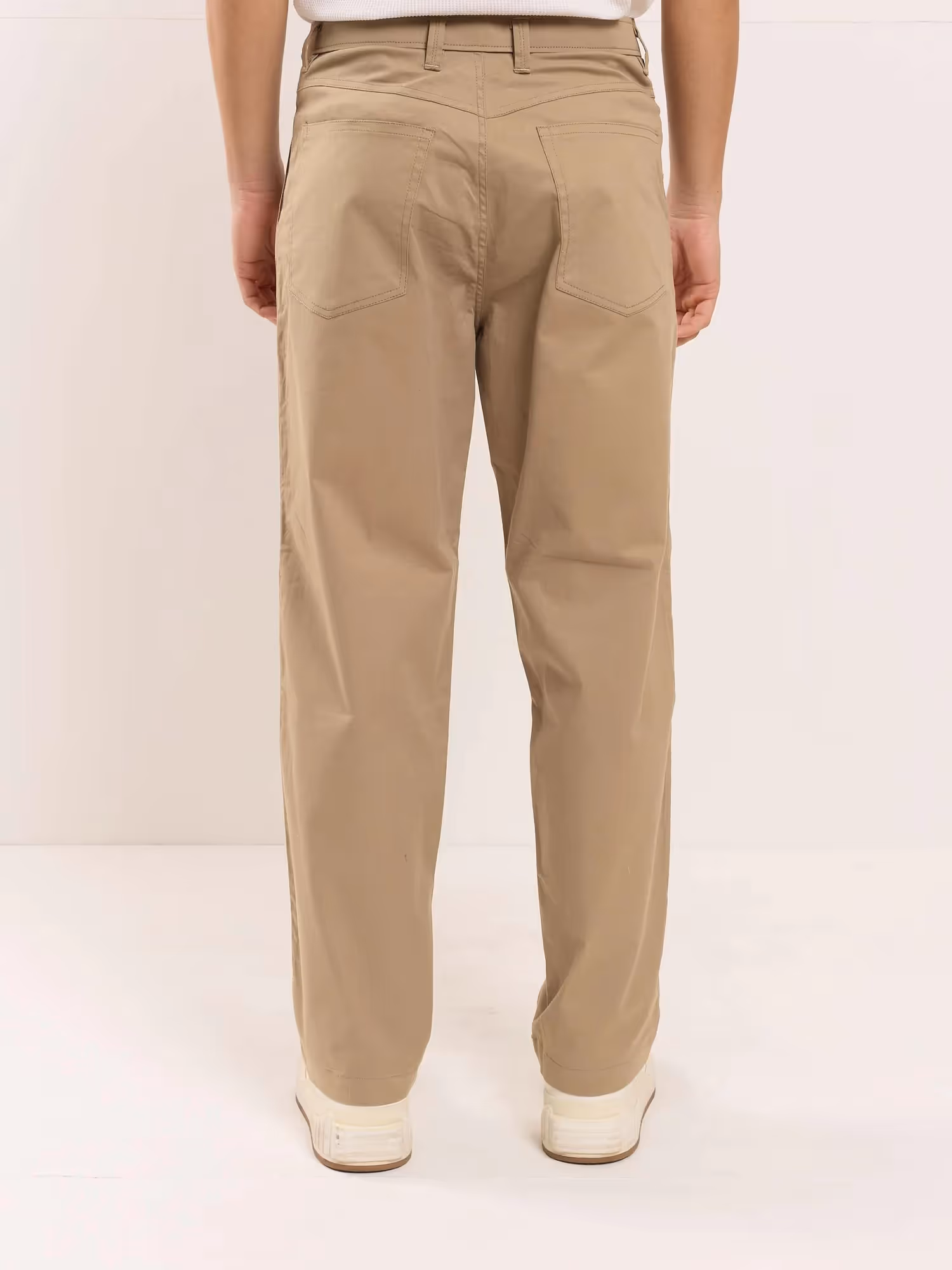 Khaki Loose Fit Twill Trousers image 6