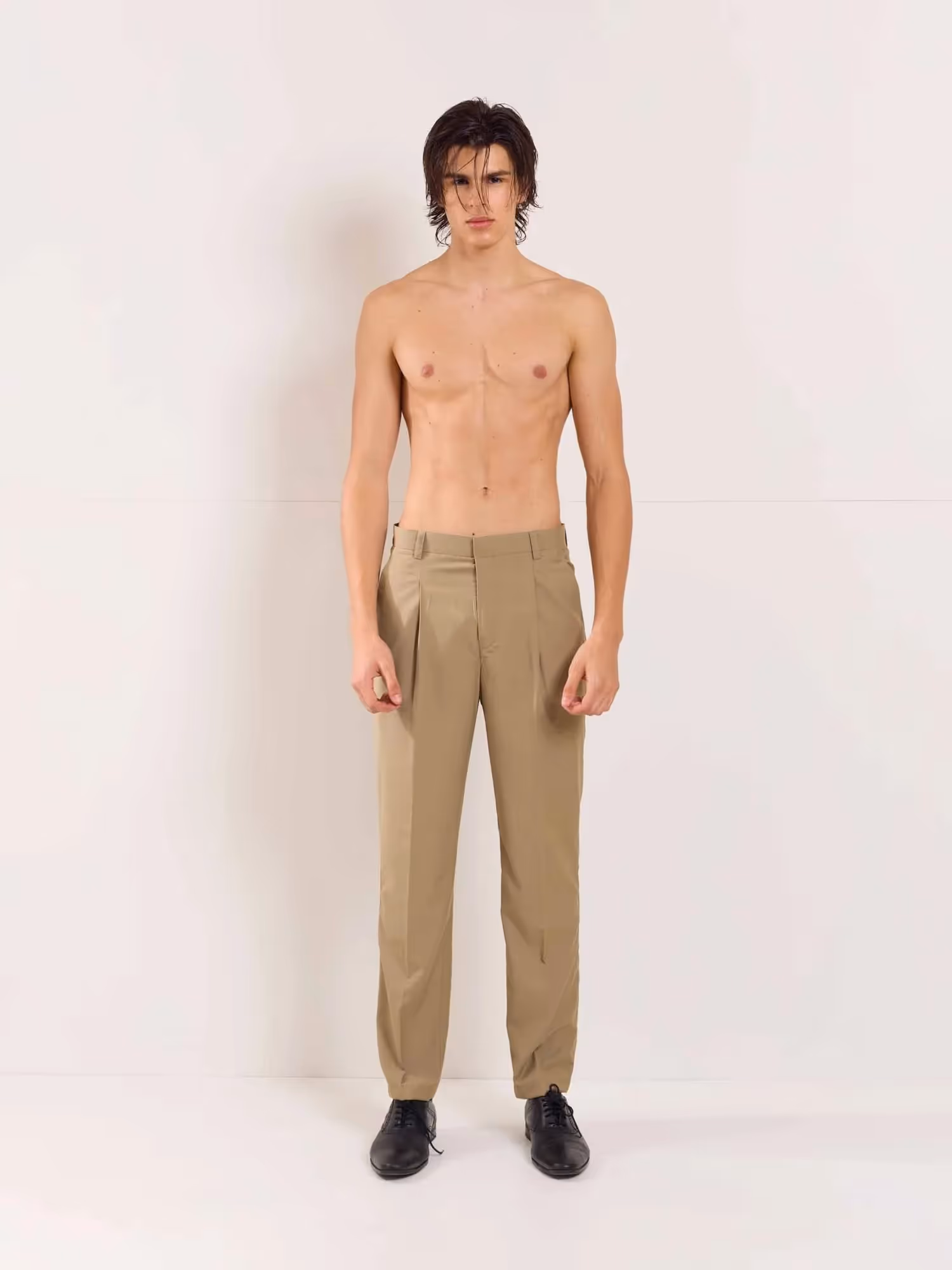 Khaki Straight Fit Trousers image 1
