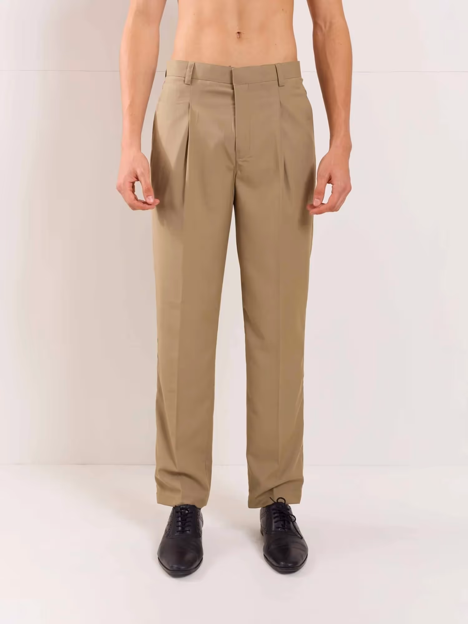 Khaki Straight Fit Trousers image 2