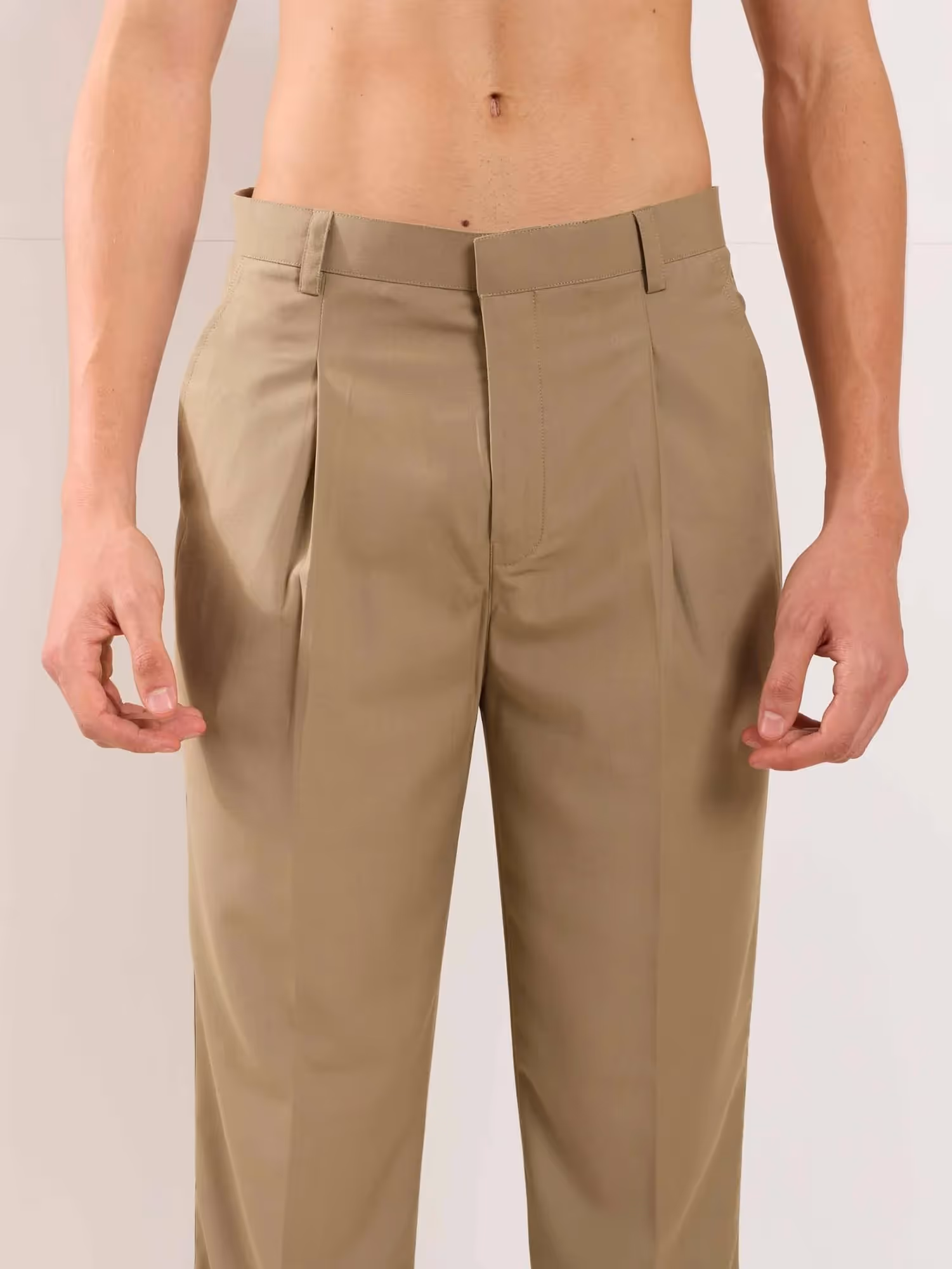 Khaki Straight Fit Trousers image 4